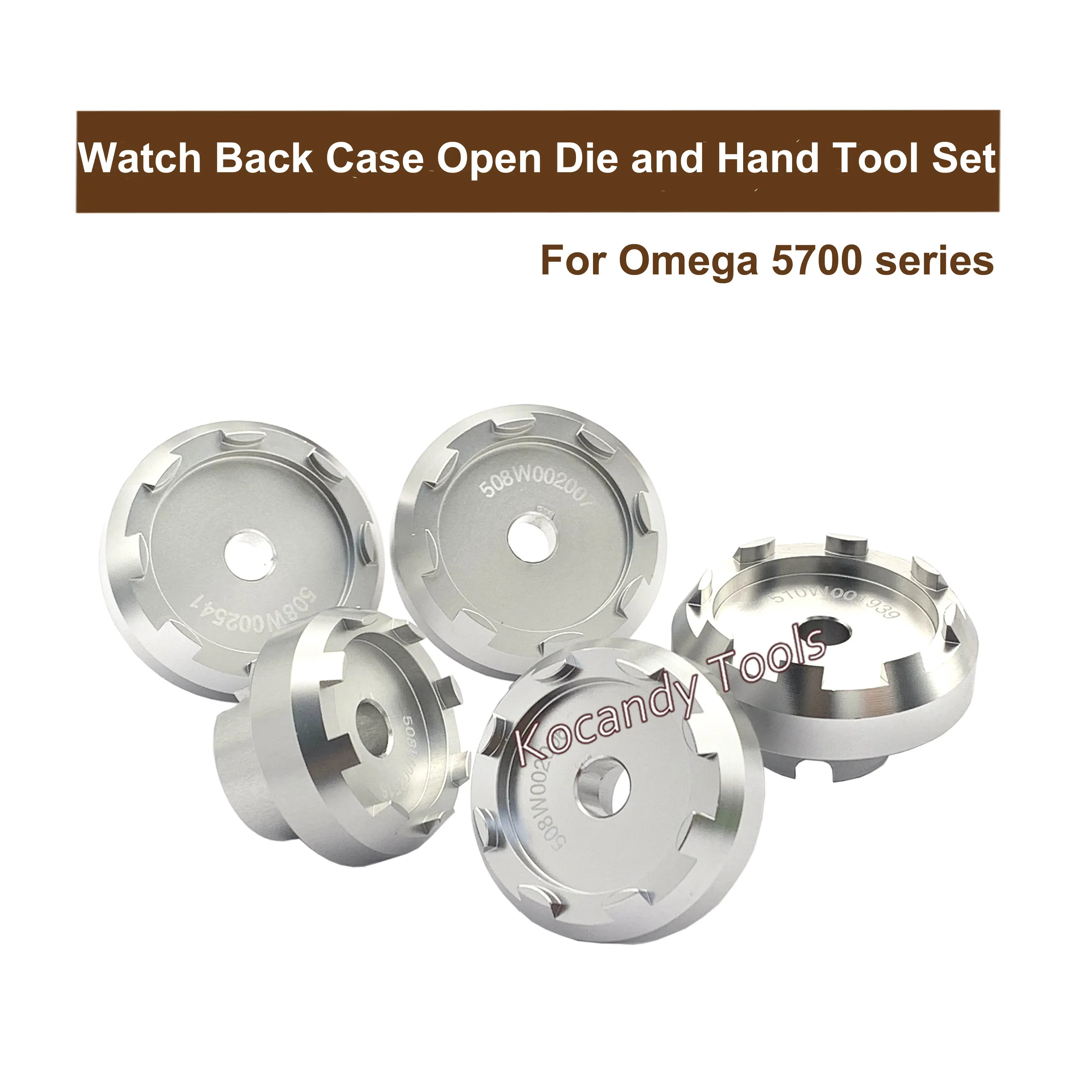 Twenty round watch back dies arranged in a grid layout