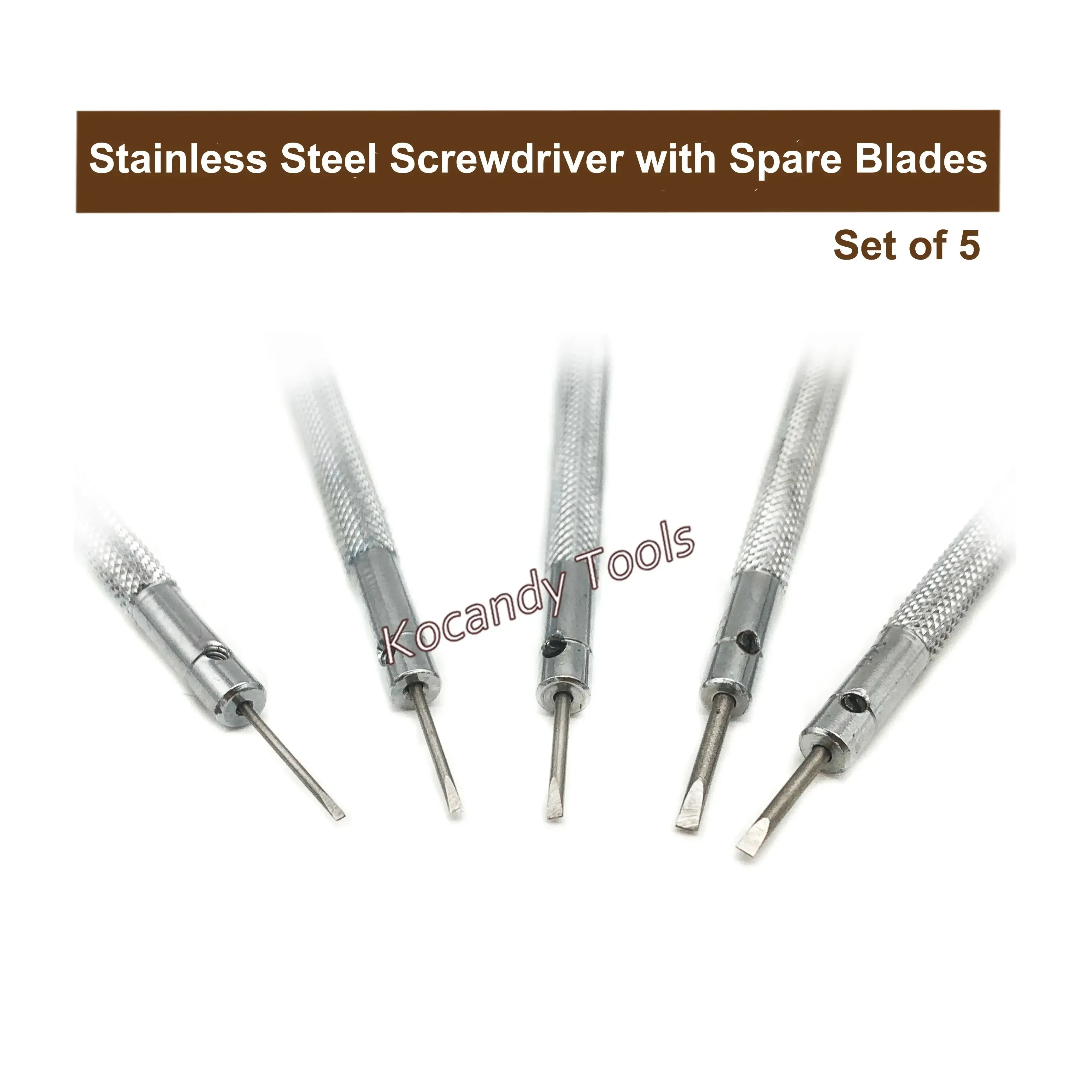 Screwdrivers with sizes 1.0 1.2 1.5 2.0 and 2.5mm listed