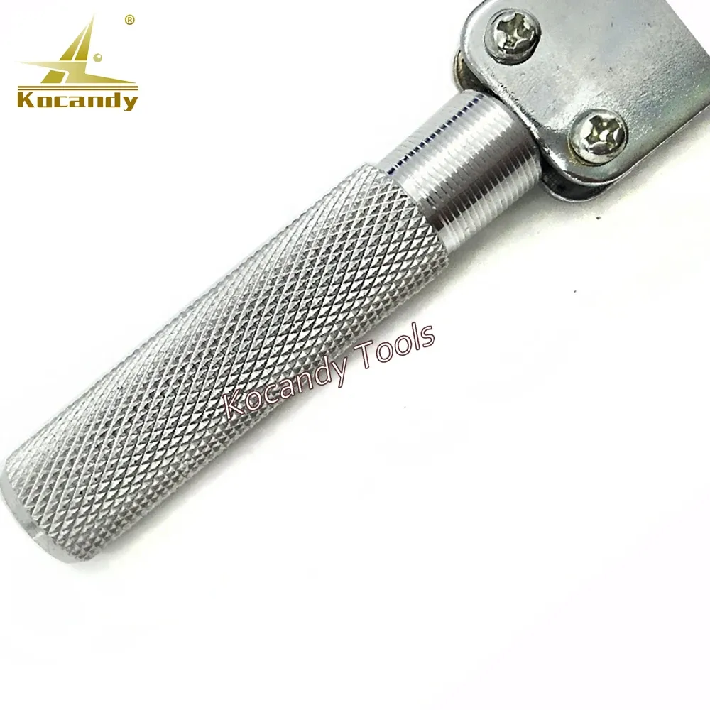 Close-up of the knurled metal handle of a Jaxa wrench