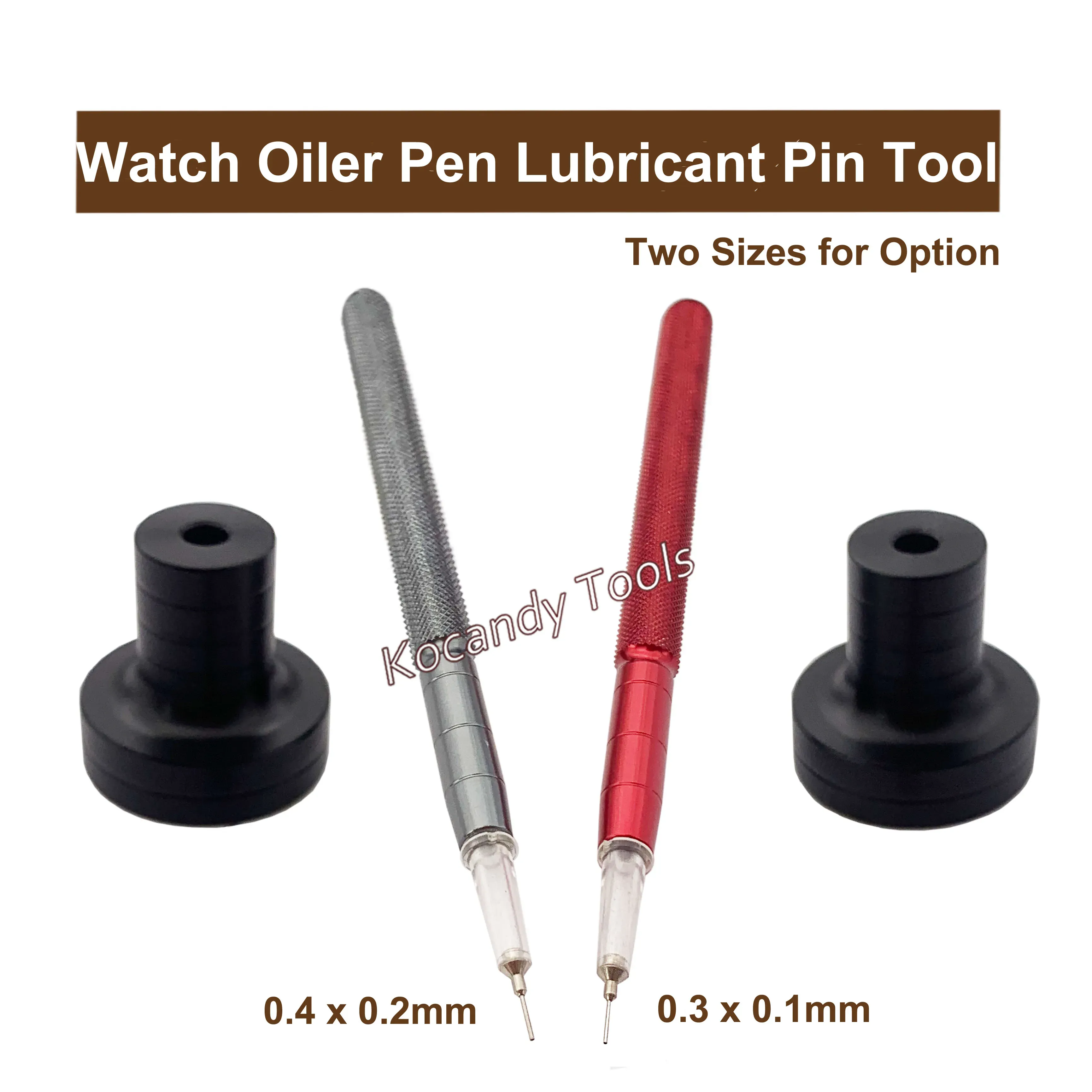 Two oiler pens in black cone bases tips marked 0.4x0.2 mm and 0.3x0.1 mm