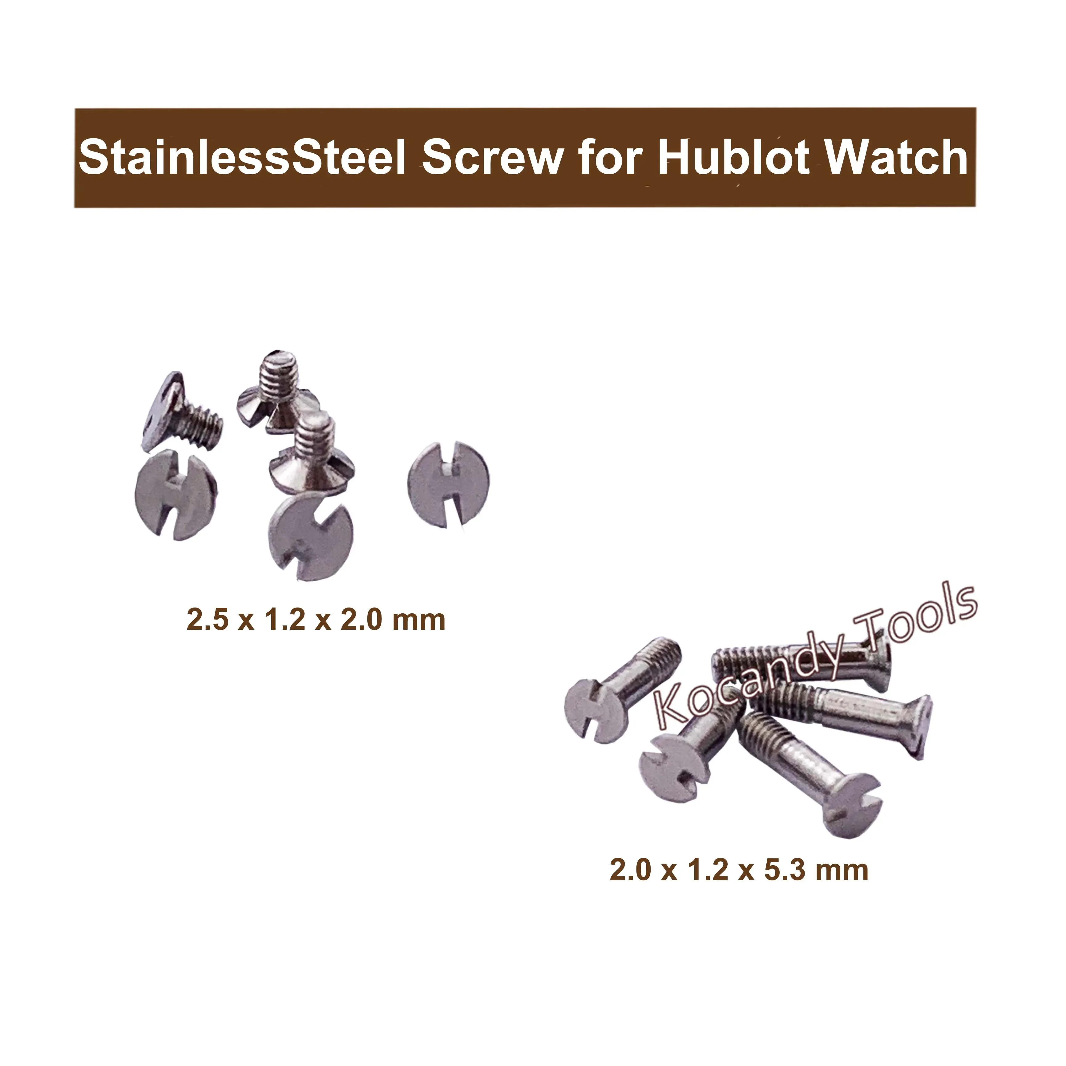 Screws shown with millimetre callouts reading 2.1x1.2x1.2 and 1.9x1.2x1.2