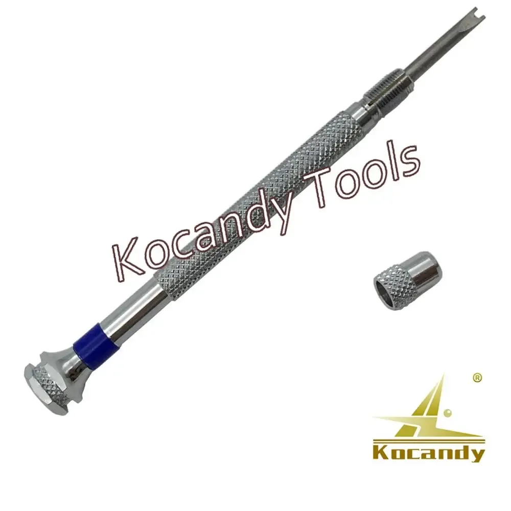 H-screw screwdriver with black end cap and two blades shown