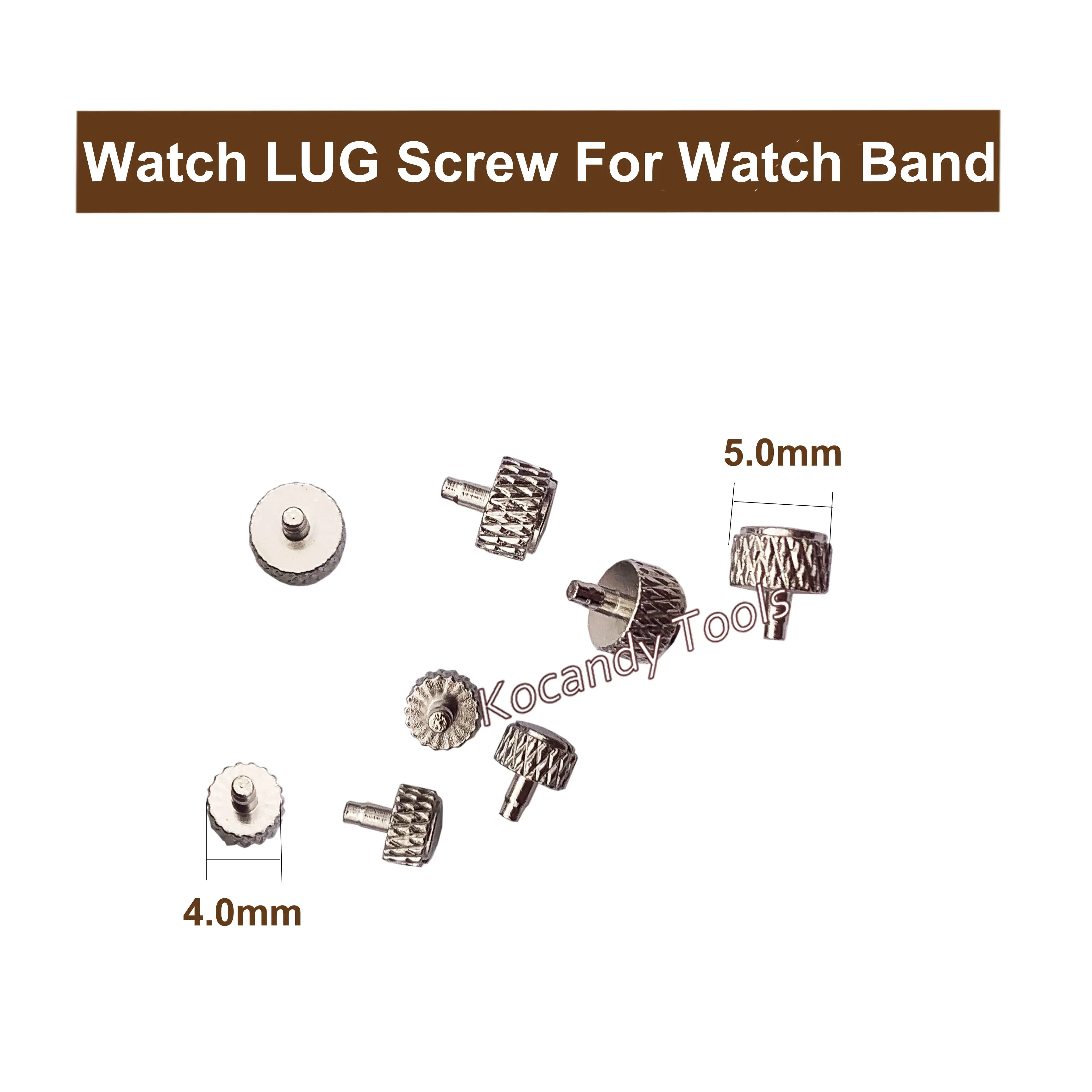 Small silver rivet screws close up with 3.5mm and 4.0mm heads