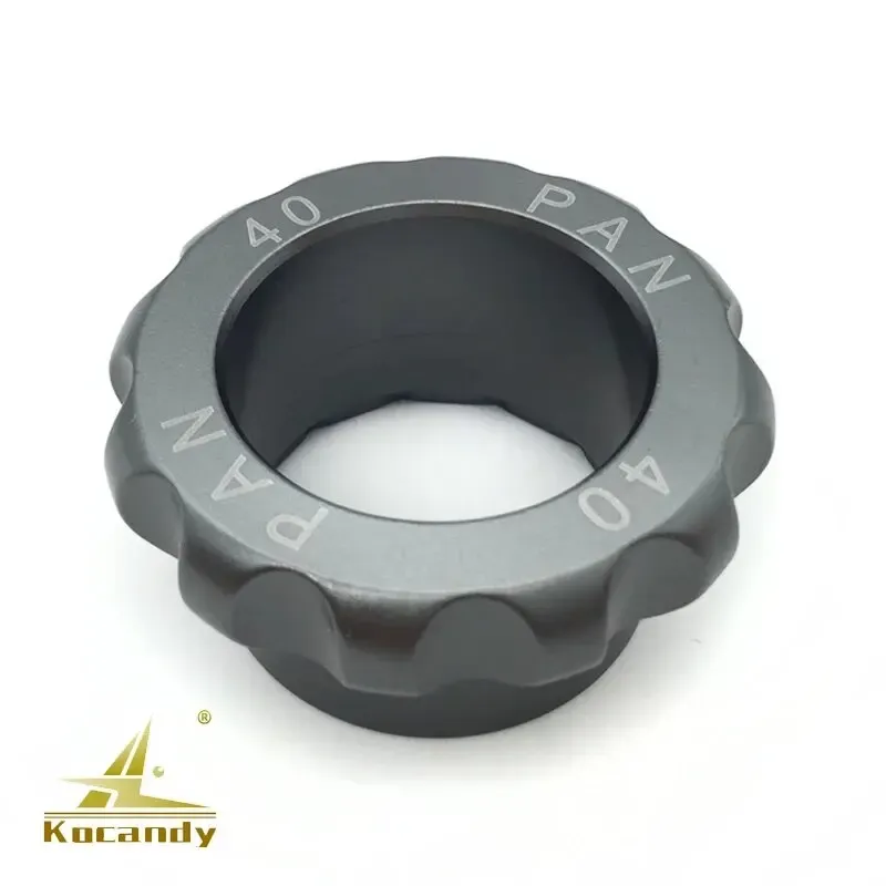 Dark grey case back opener die with twelve fluted edges