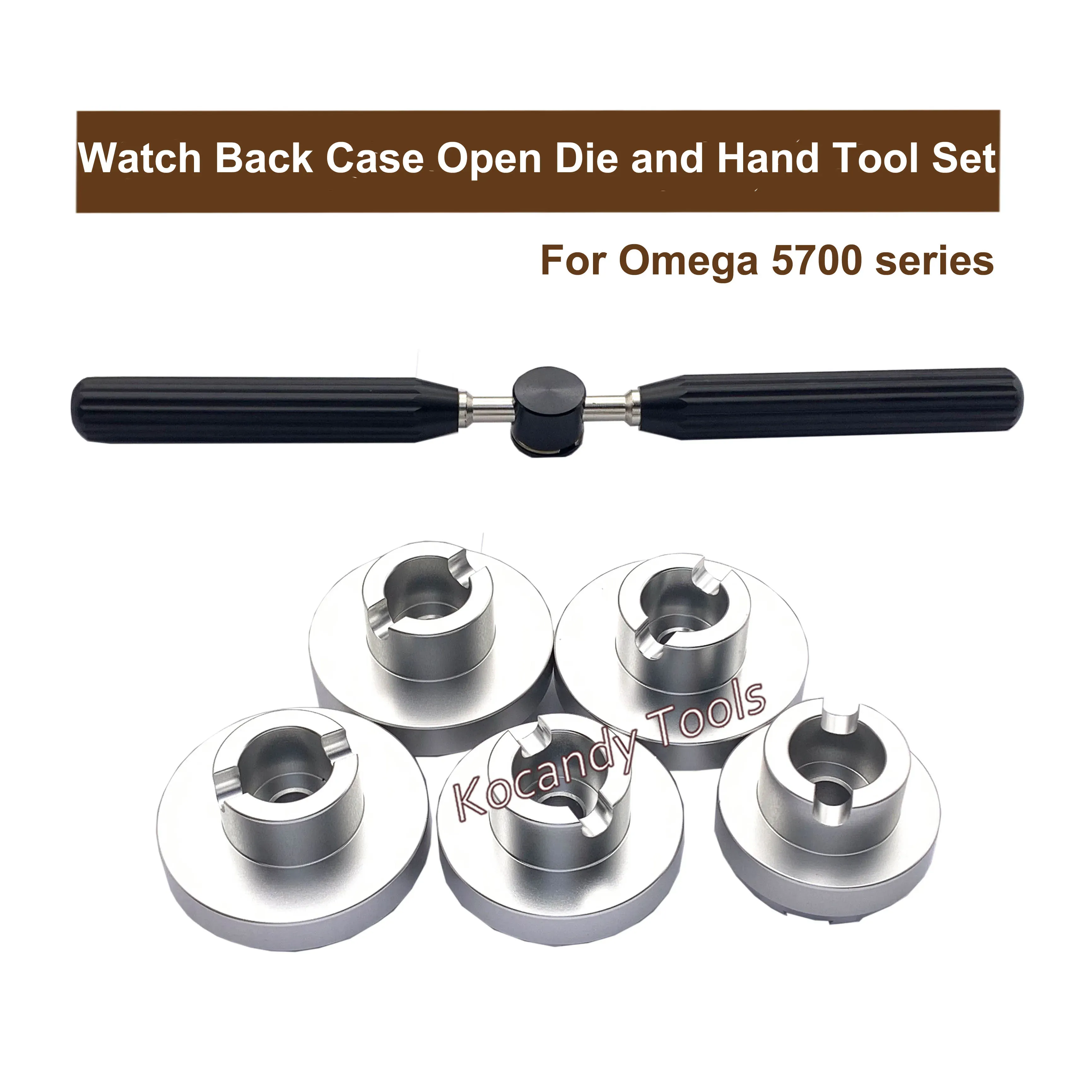 Assorted round watch back dies with centre holes laid out