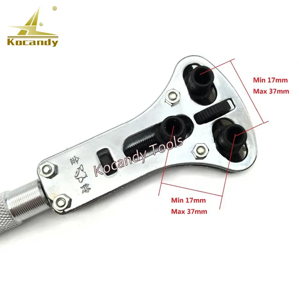 Silver Jaxa wrench with black handle and spare dies beside it