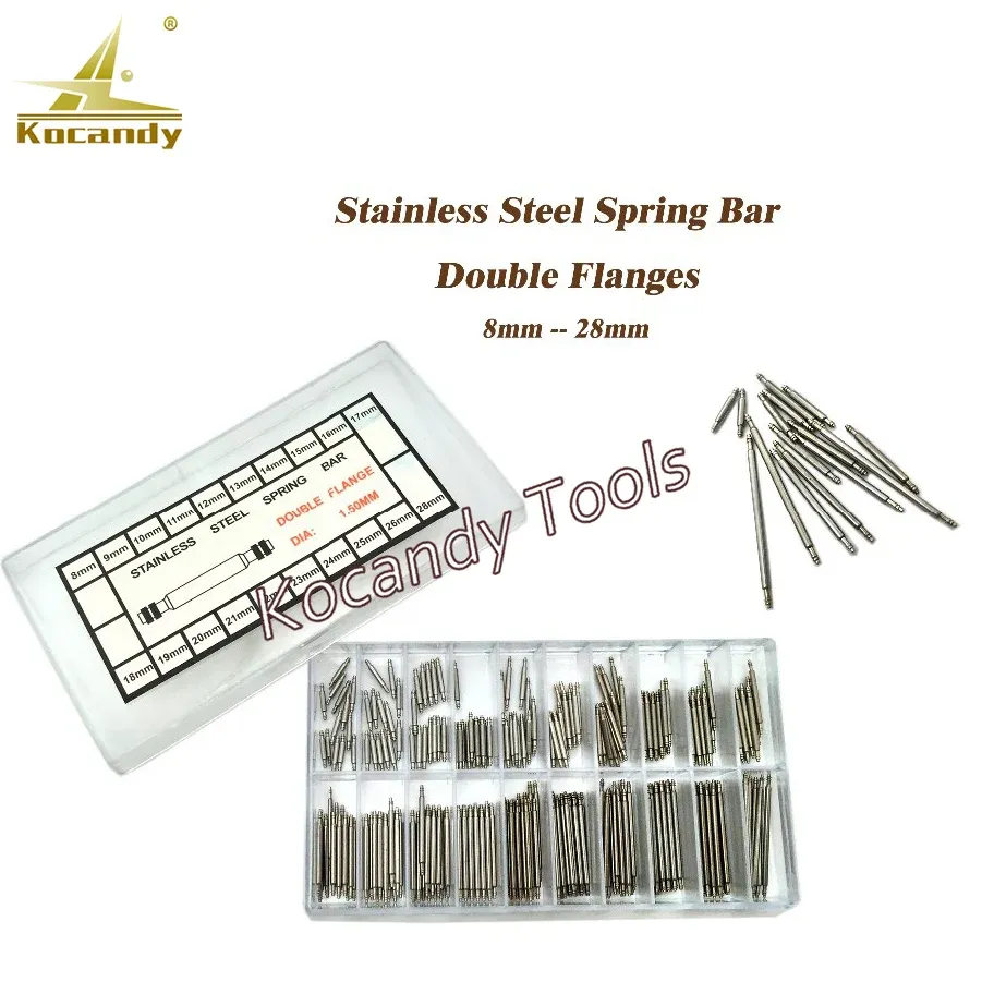 Spring bars with a box, stainless steel double flange type