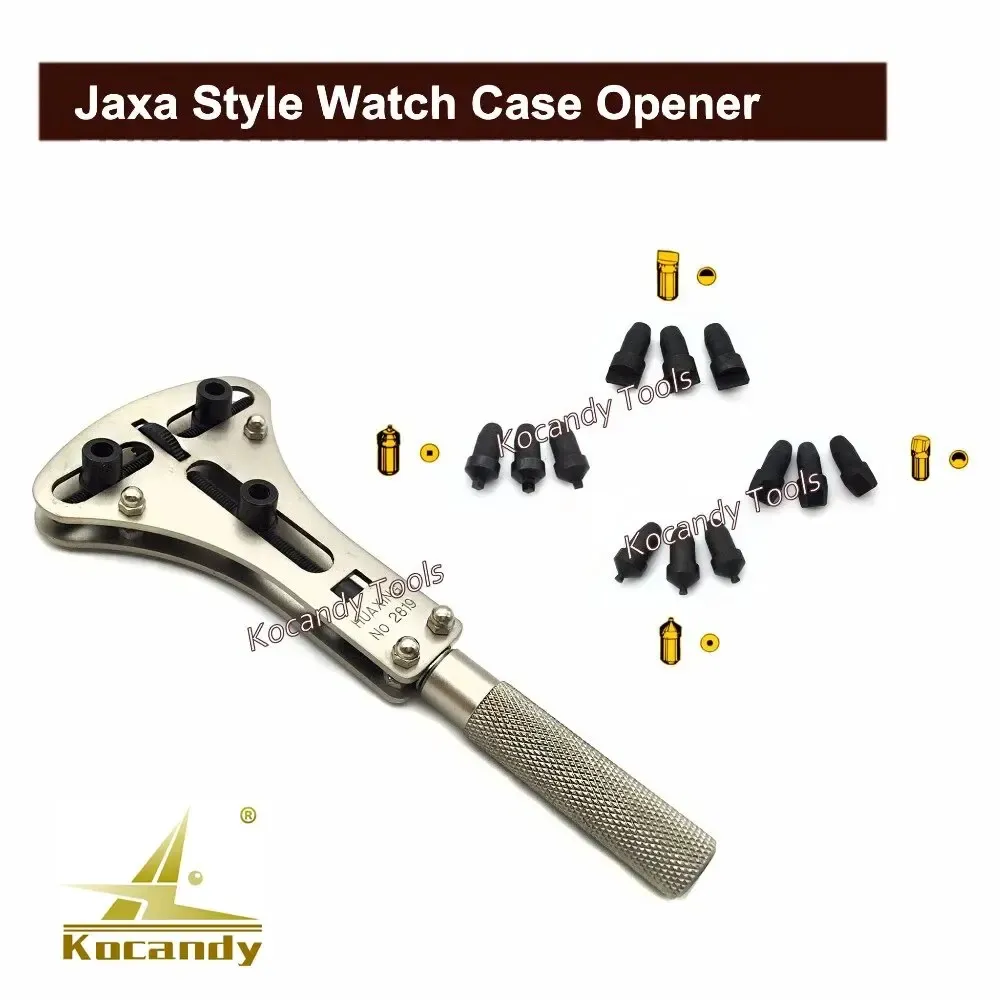 Metal wrench opener with a round die fitted and loose dies nearby