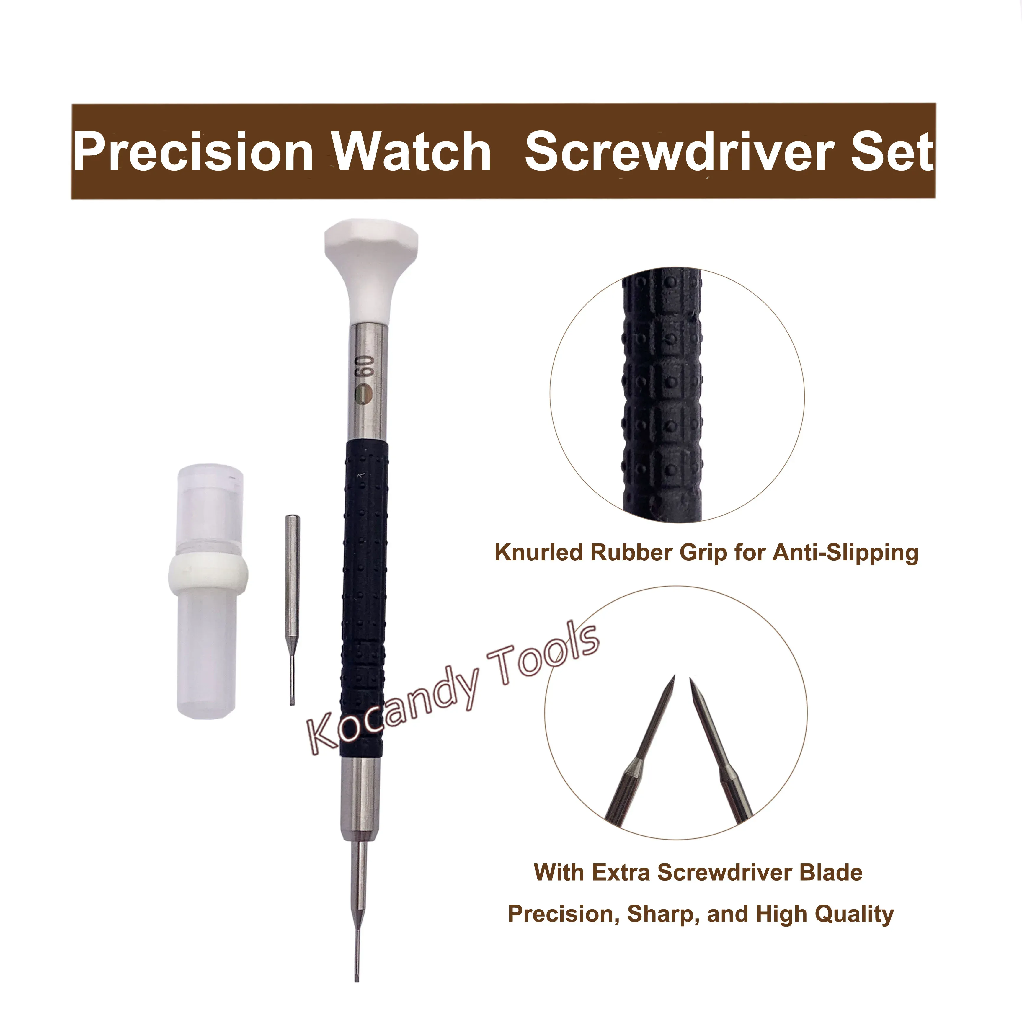 Single screwdriver with straight and Allen extra blades beside it