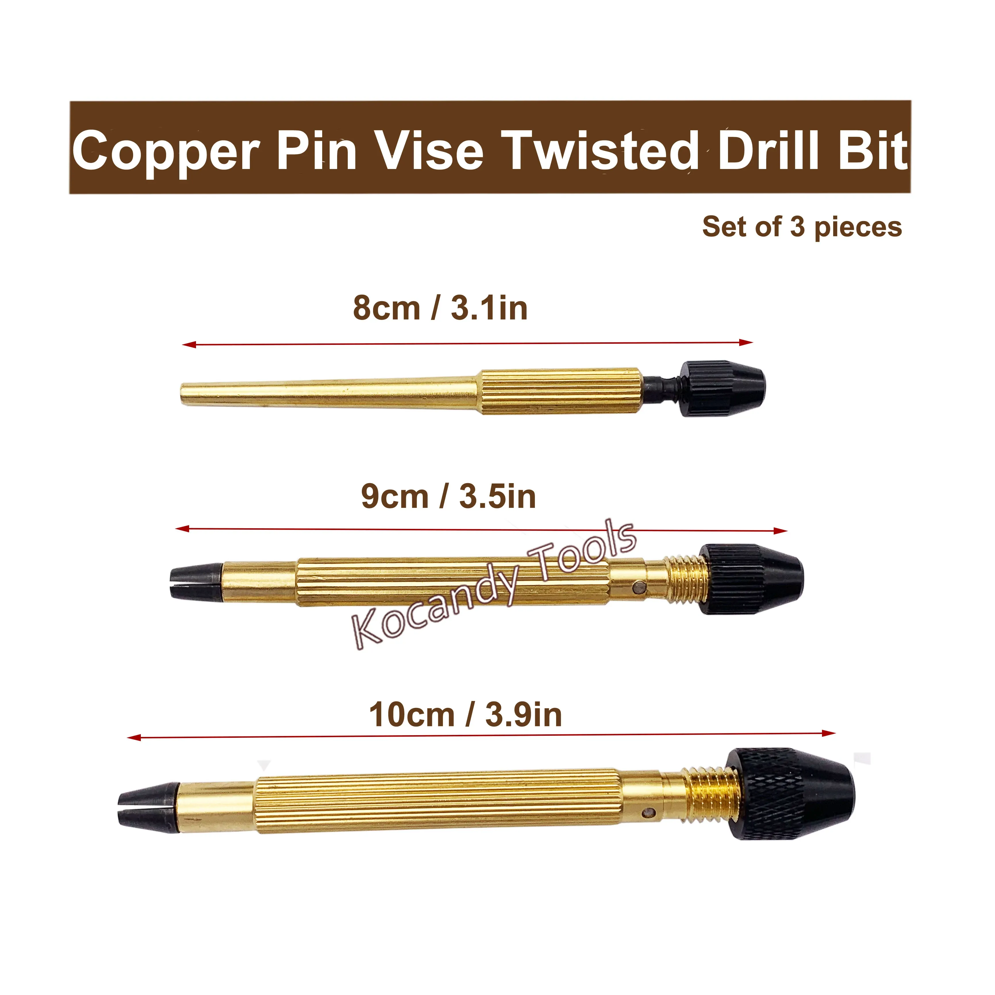 Pin vise size labels reading 3.9mm 3.5mm and 3.1mm