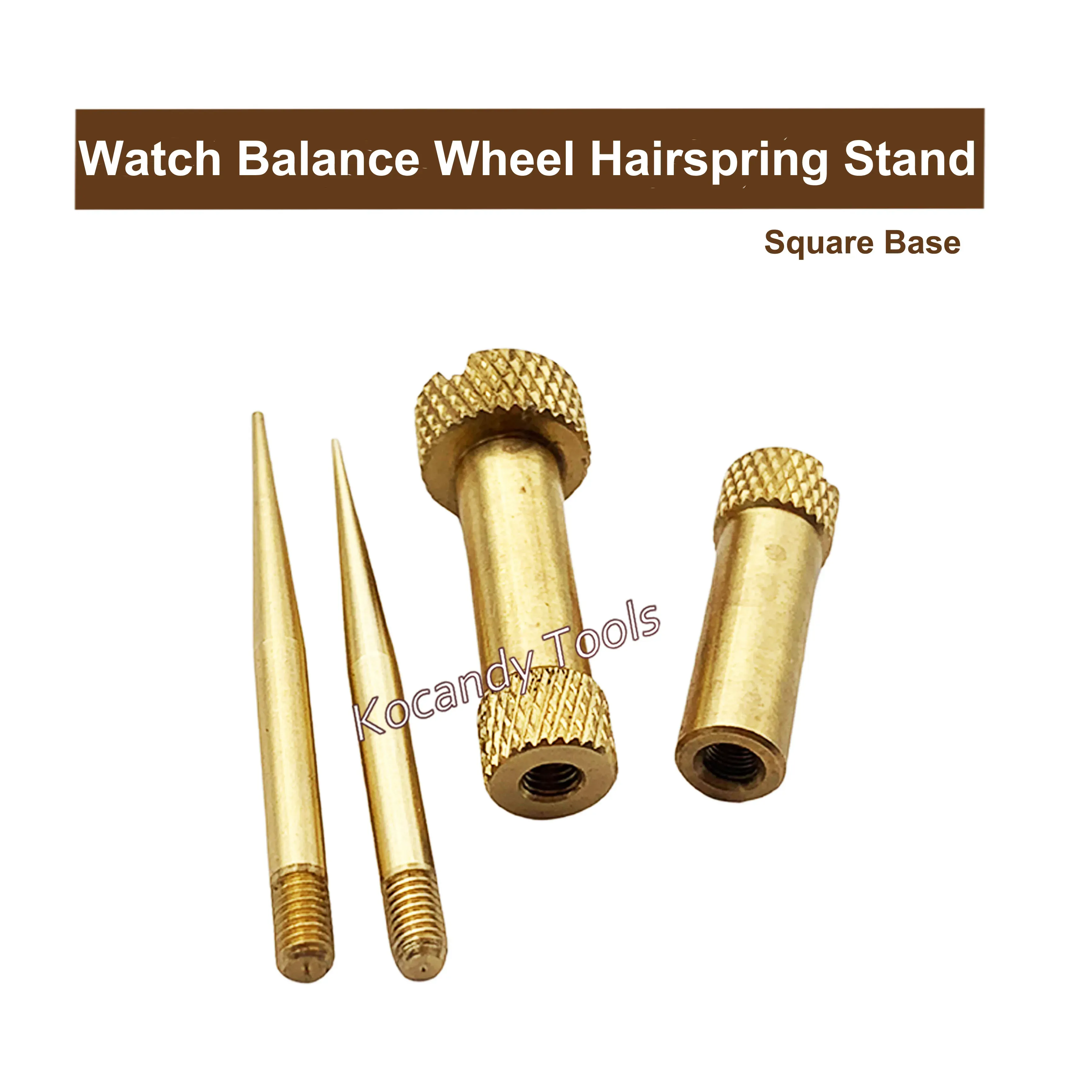 Brass stand posts and cone tips shown separately on white