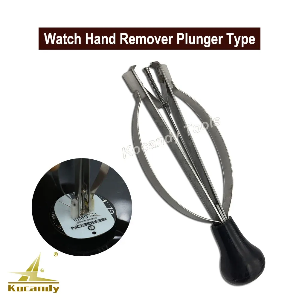 Presto style watch hand remover with three claw legs and black bulb
