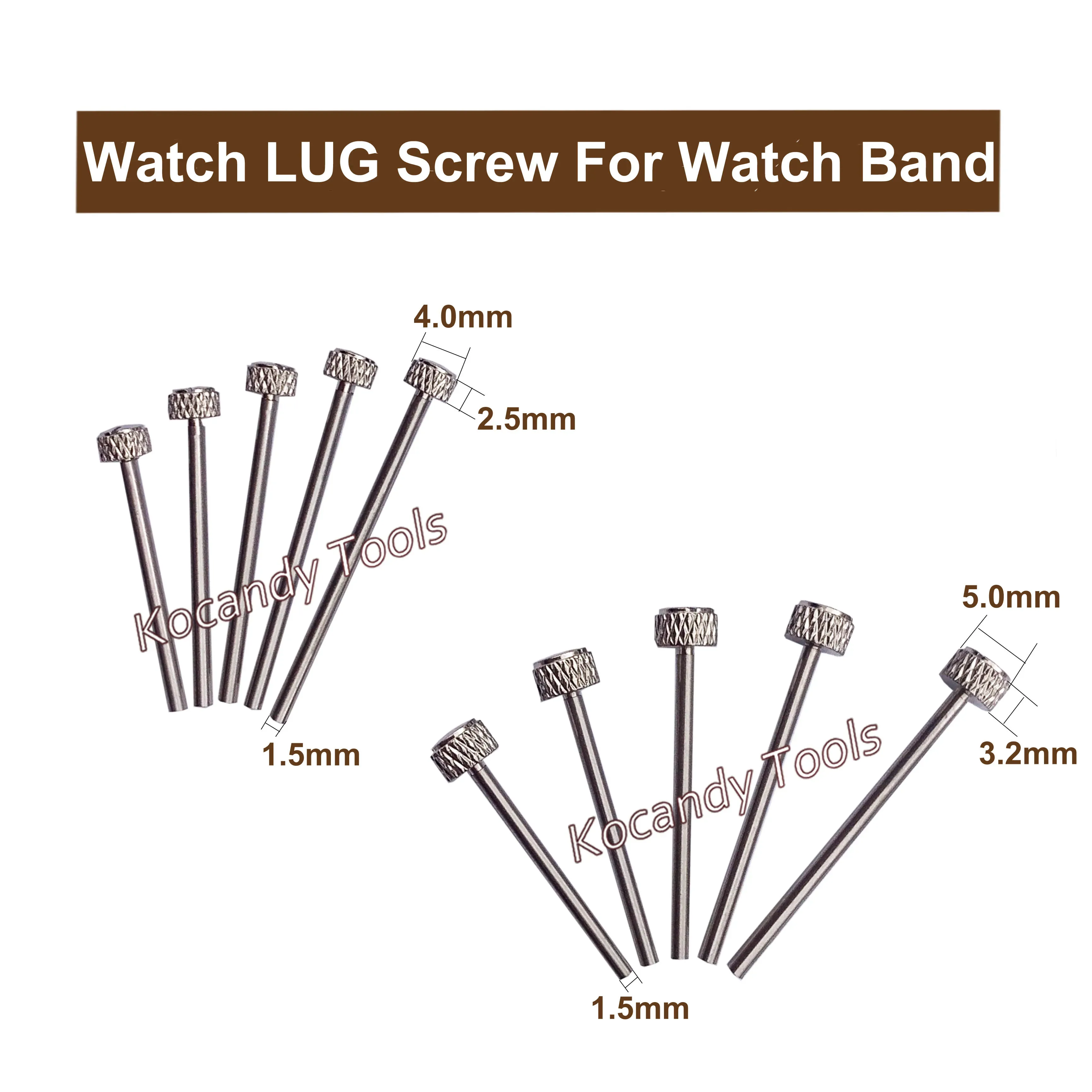 Fanned steel screw pins with 4.0mm head and 1.5 to 2.0mm thread