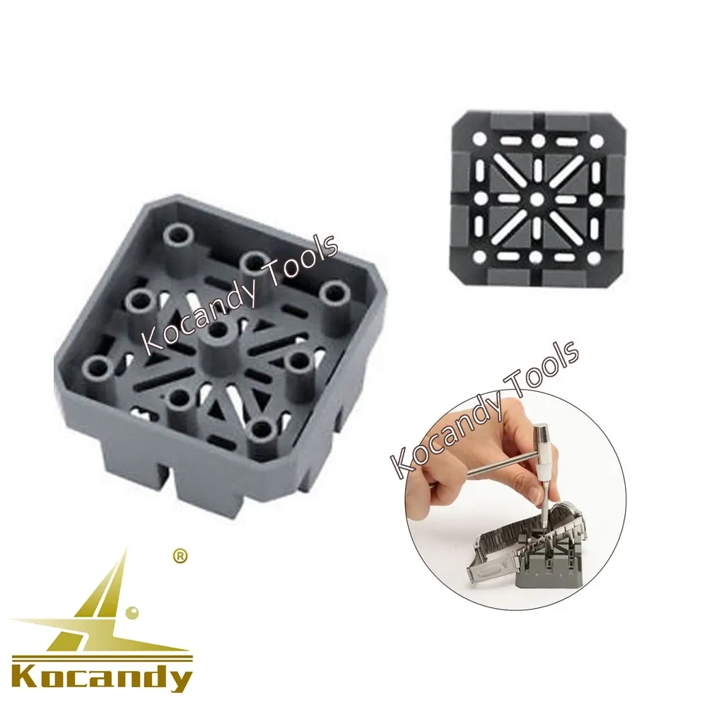 Grey link remover block with a black screw plate plus a hands-on inset
