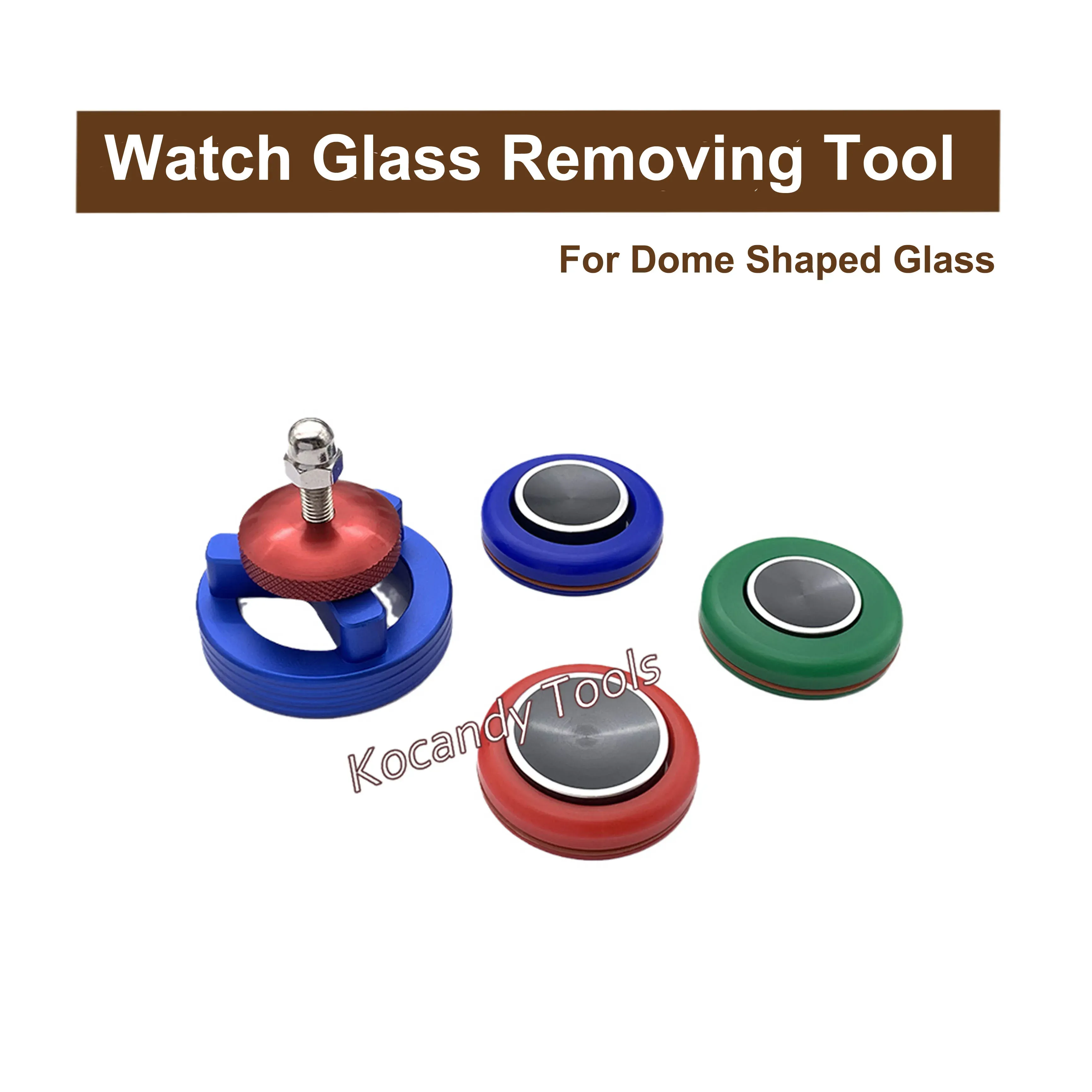 Suction cup pads for dome watch glass shown on white