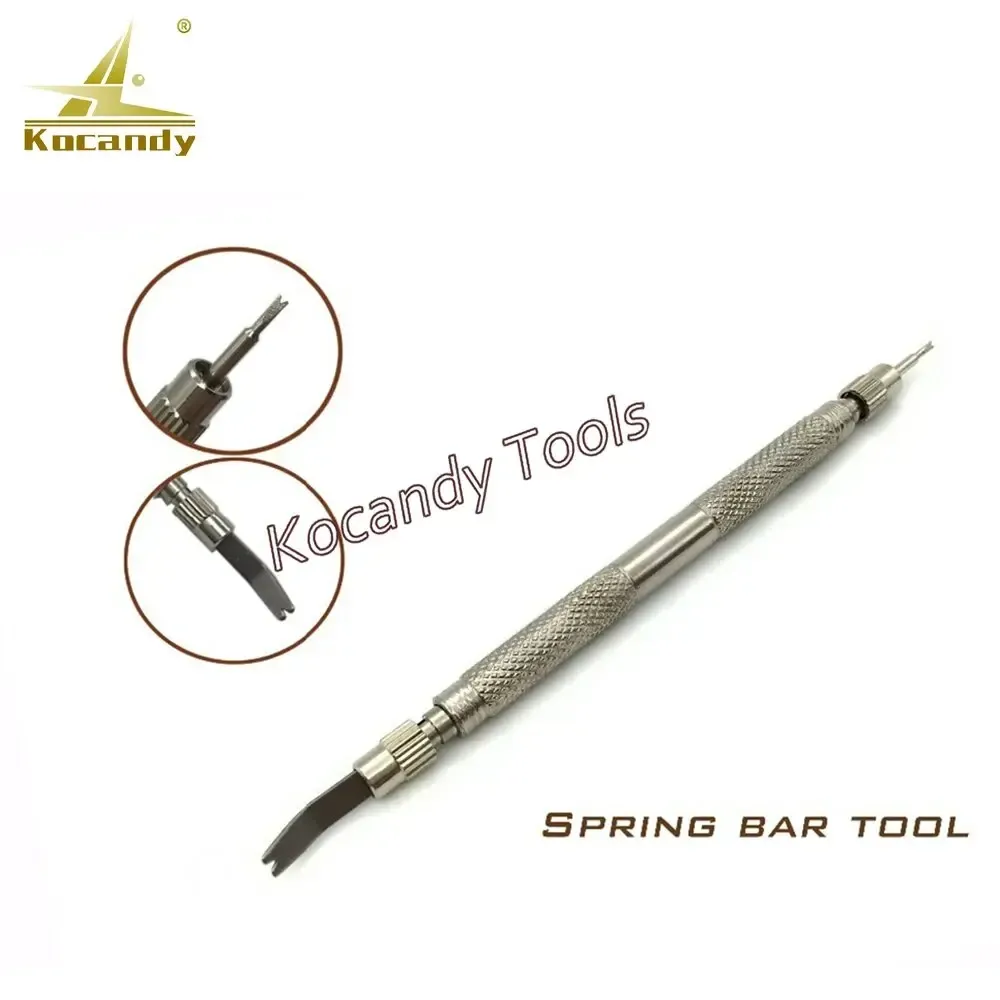 Spring bar tool with an inset of its interchangeable tips