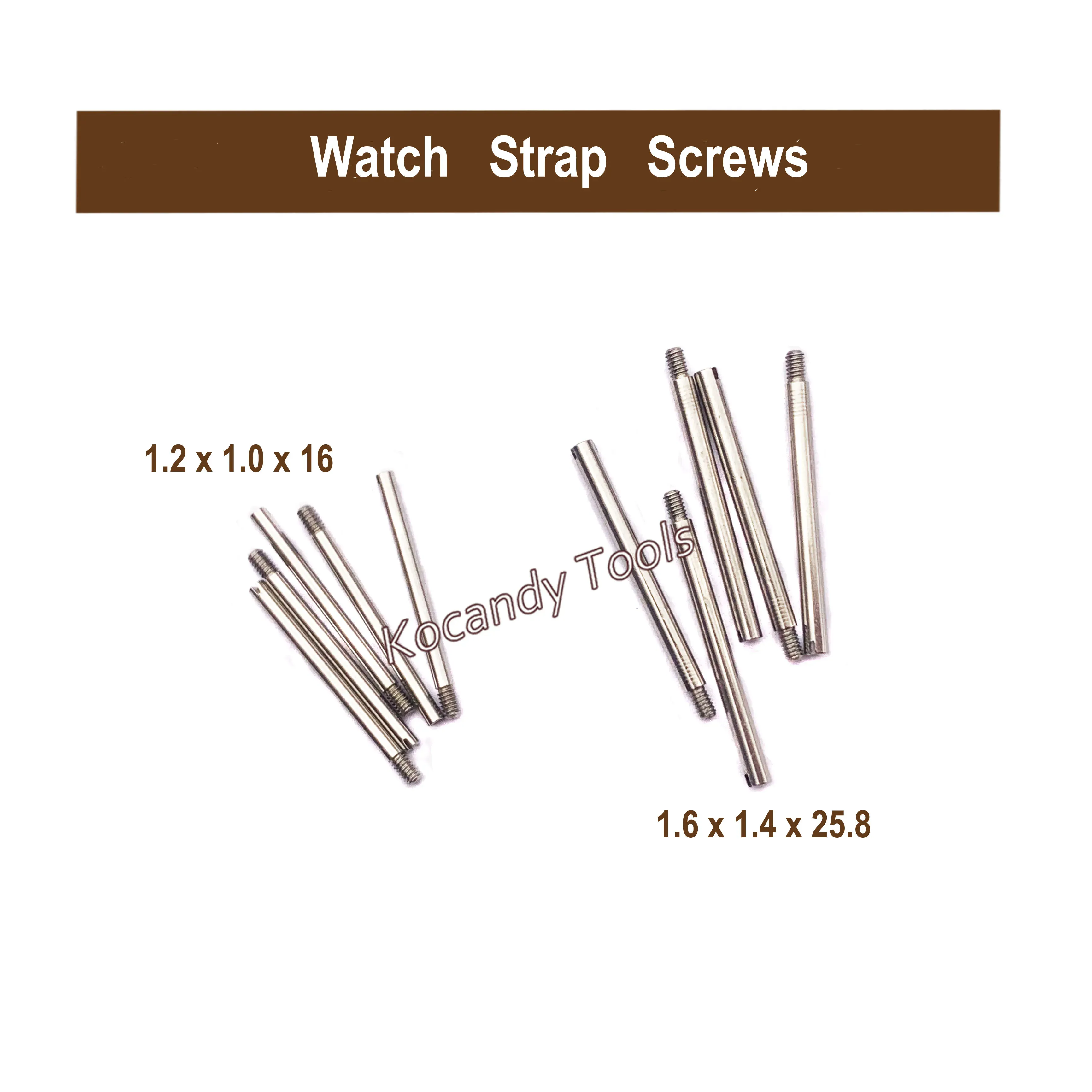 Two screw link pins with labels 1.2 x 1.8 x 18 and 1.4 x 1.6 x 18