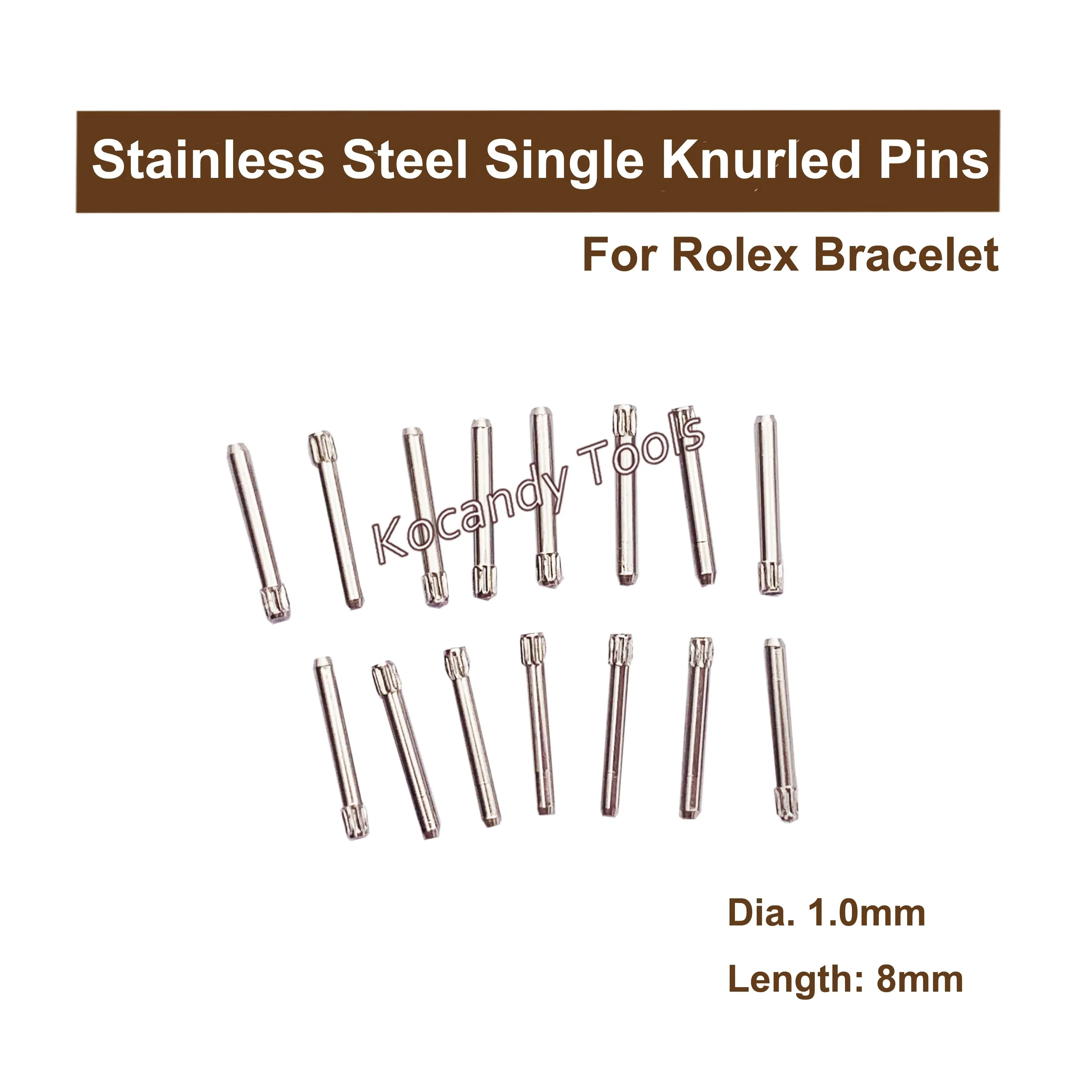 Single knurled pins shown with 1.7 mm diameter and 25 mm length mark