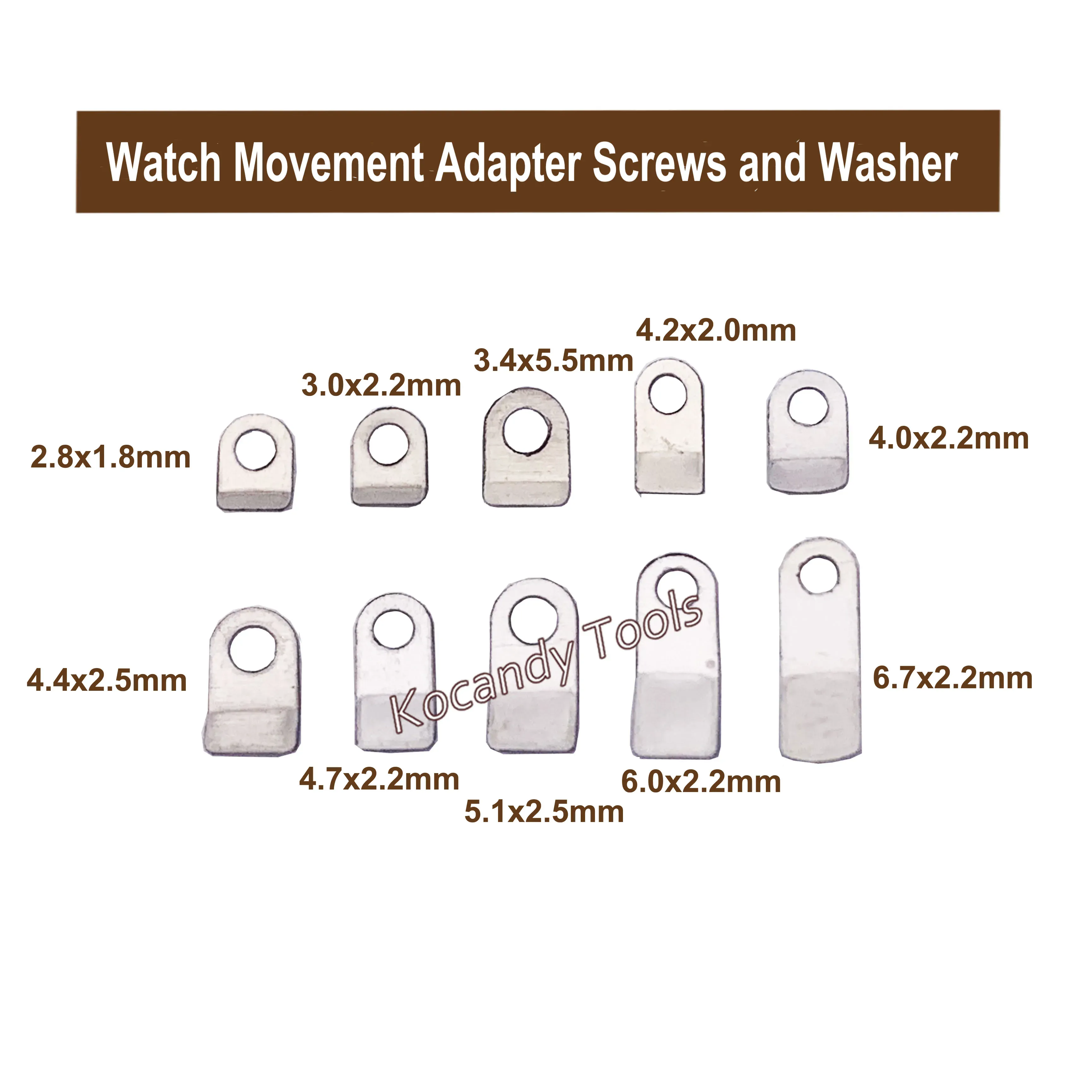Size diagram of movement adapter screws and washers 3.1 to 5.7mm