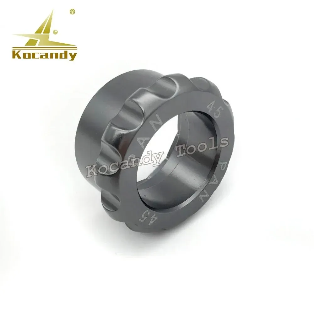 Grey case die shown upright with its notched rim