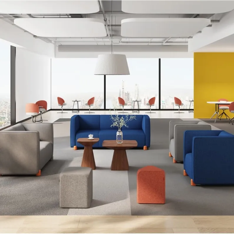 JT2111 lounge armchair with square arms and low accent feet