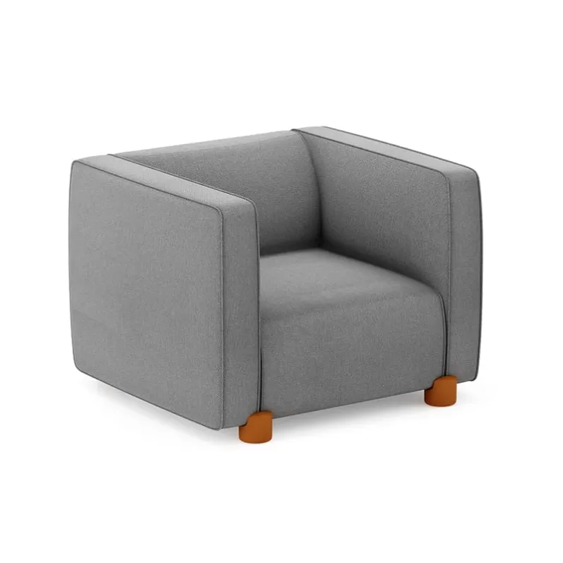 JT2111 boxy lounge armchair with deep seat for commercial interiors
