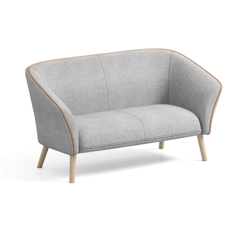 JT0526 compact lounge loveseat with curved back for reception areas