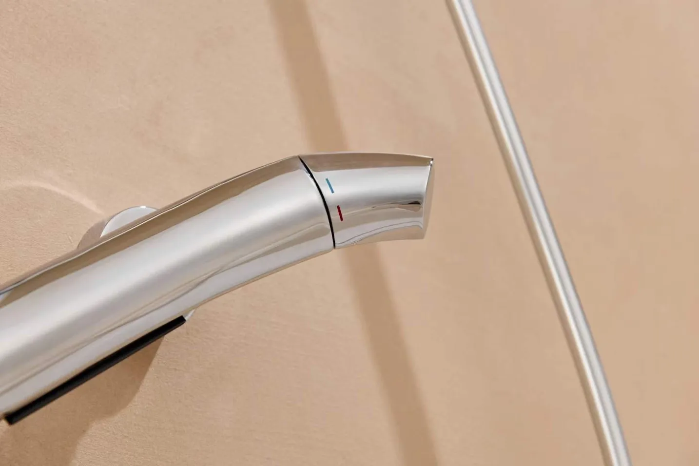 chrome handheld sprayer handle detail