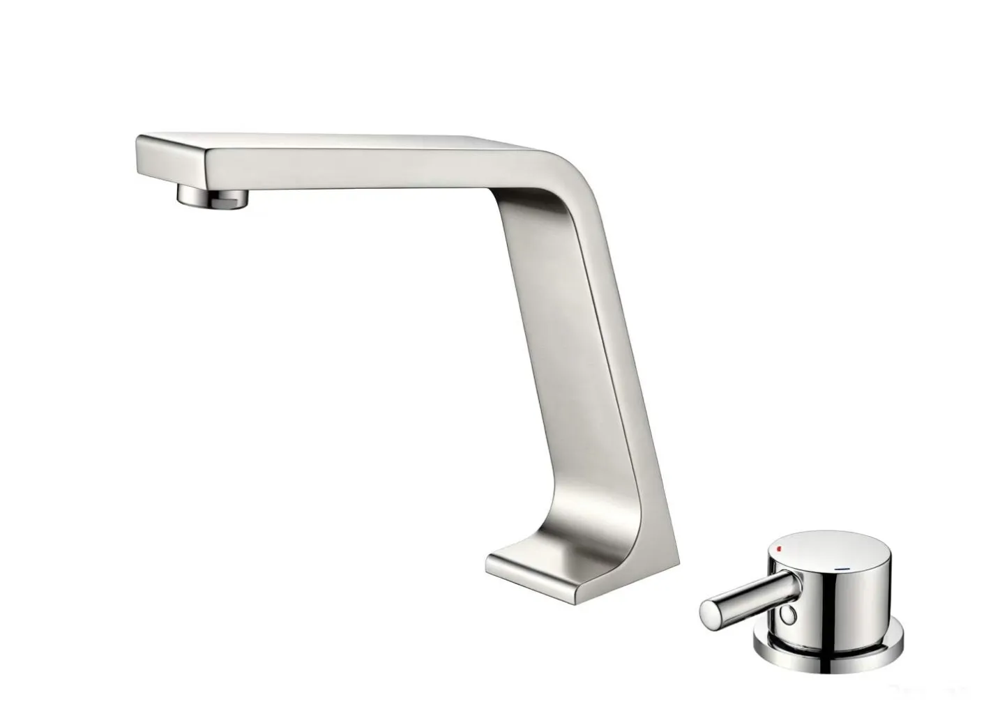 angular basin mixer gloss white