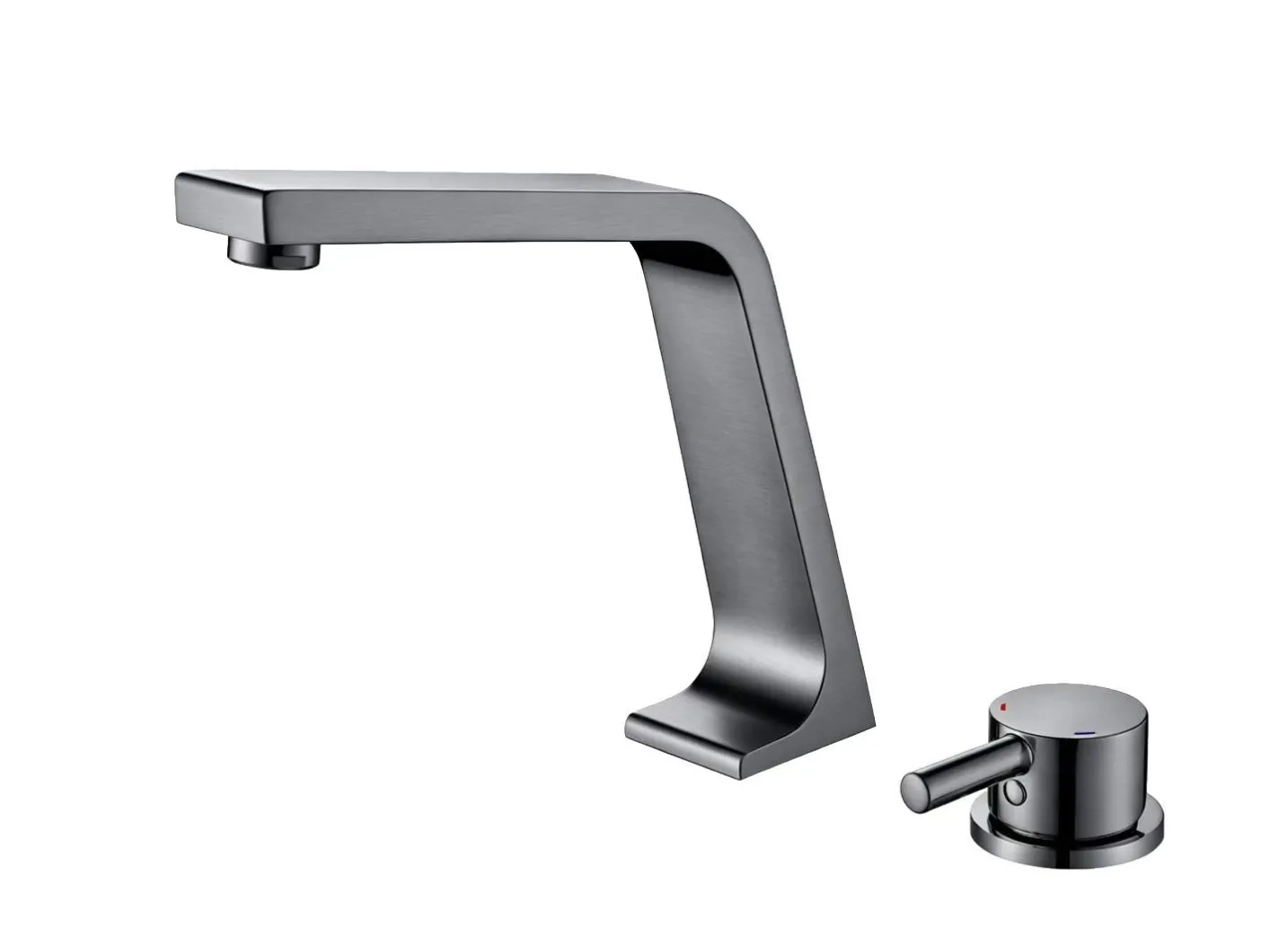 angular basin mixer gunmetal gray