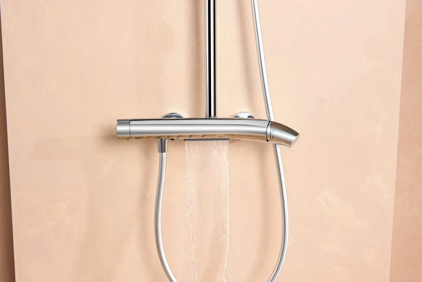 thermostatic shower set chrome front view