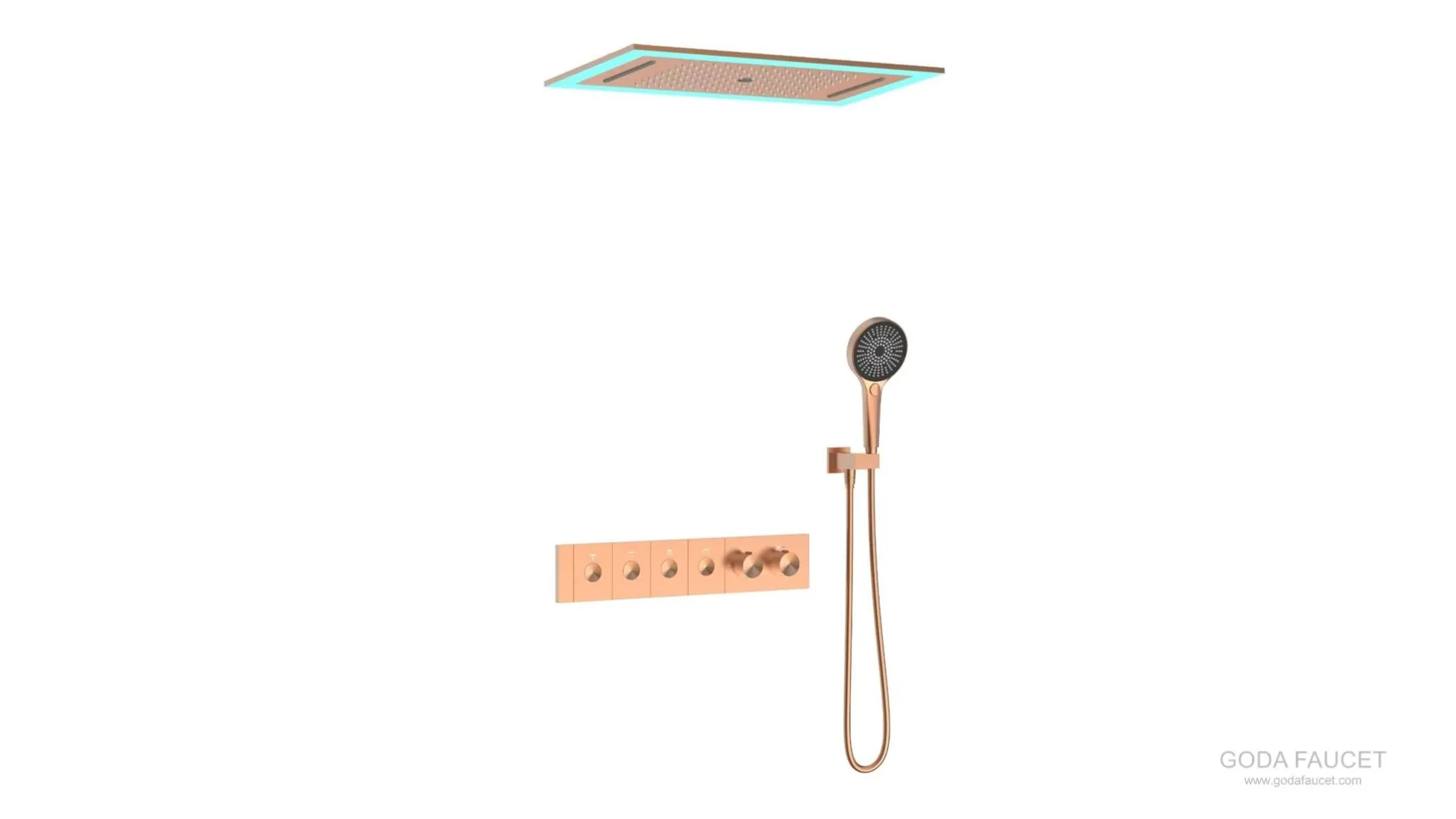 GD-11030 original rose gold tone reference showing ceiling panel controls and ABS handset