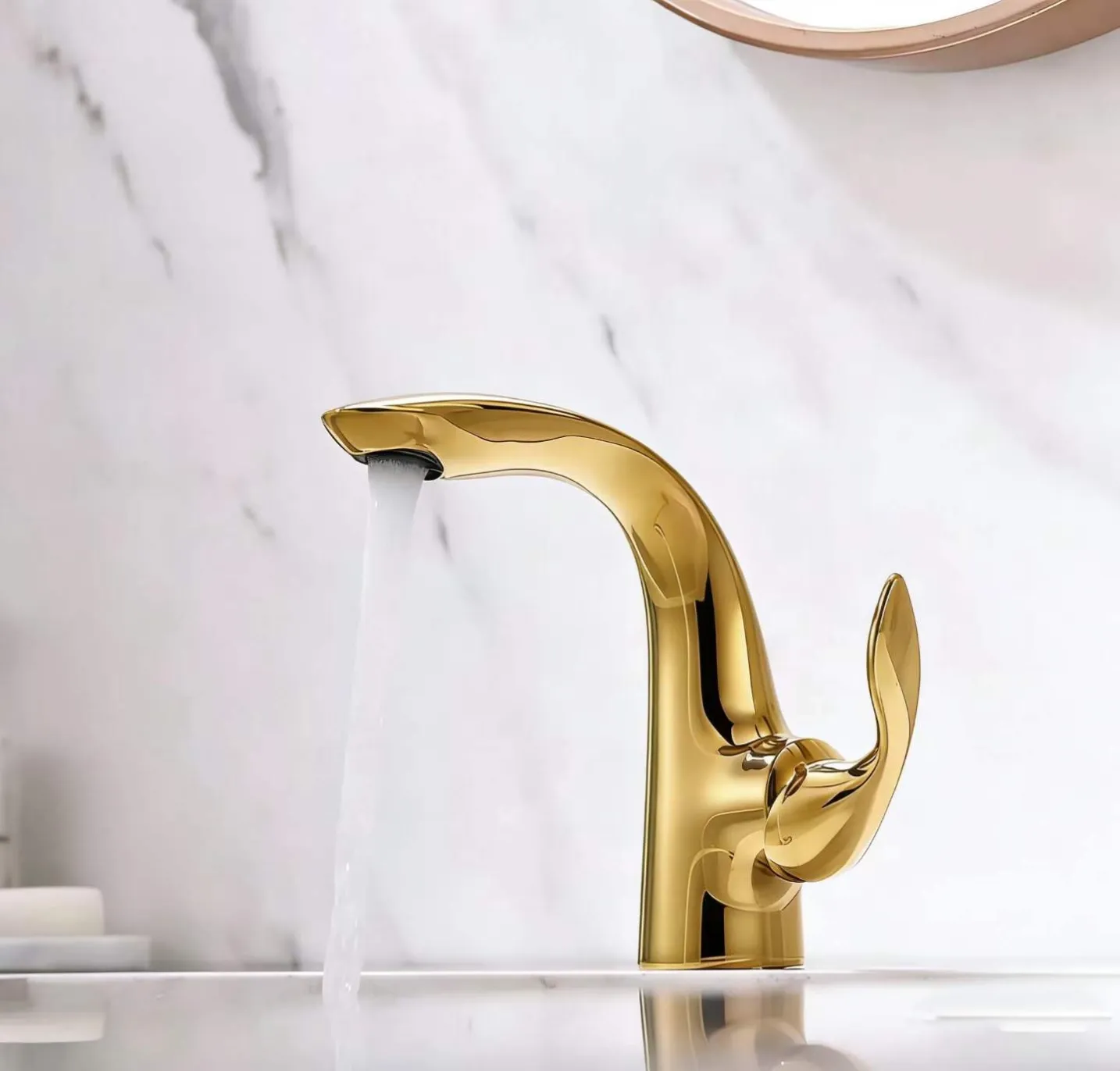 classic basin faucet brushed gold