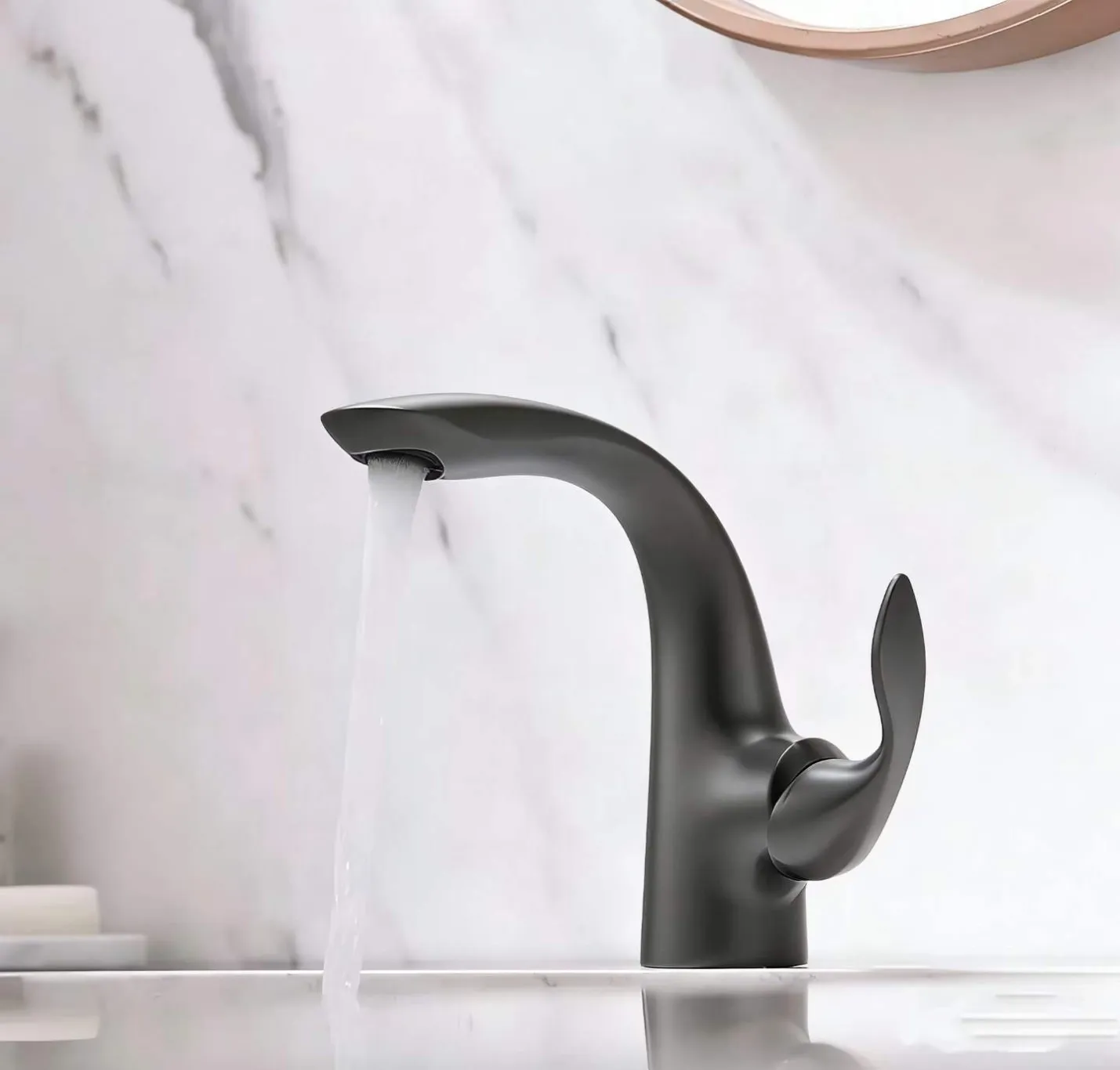 classic basin faucet gunmetal gray