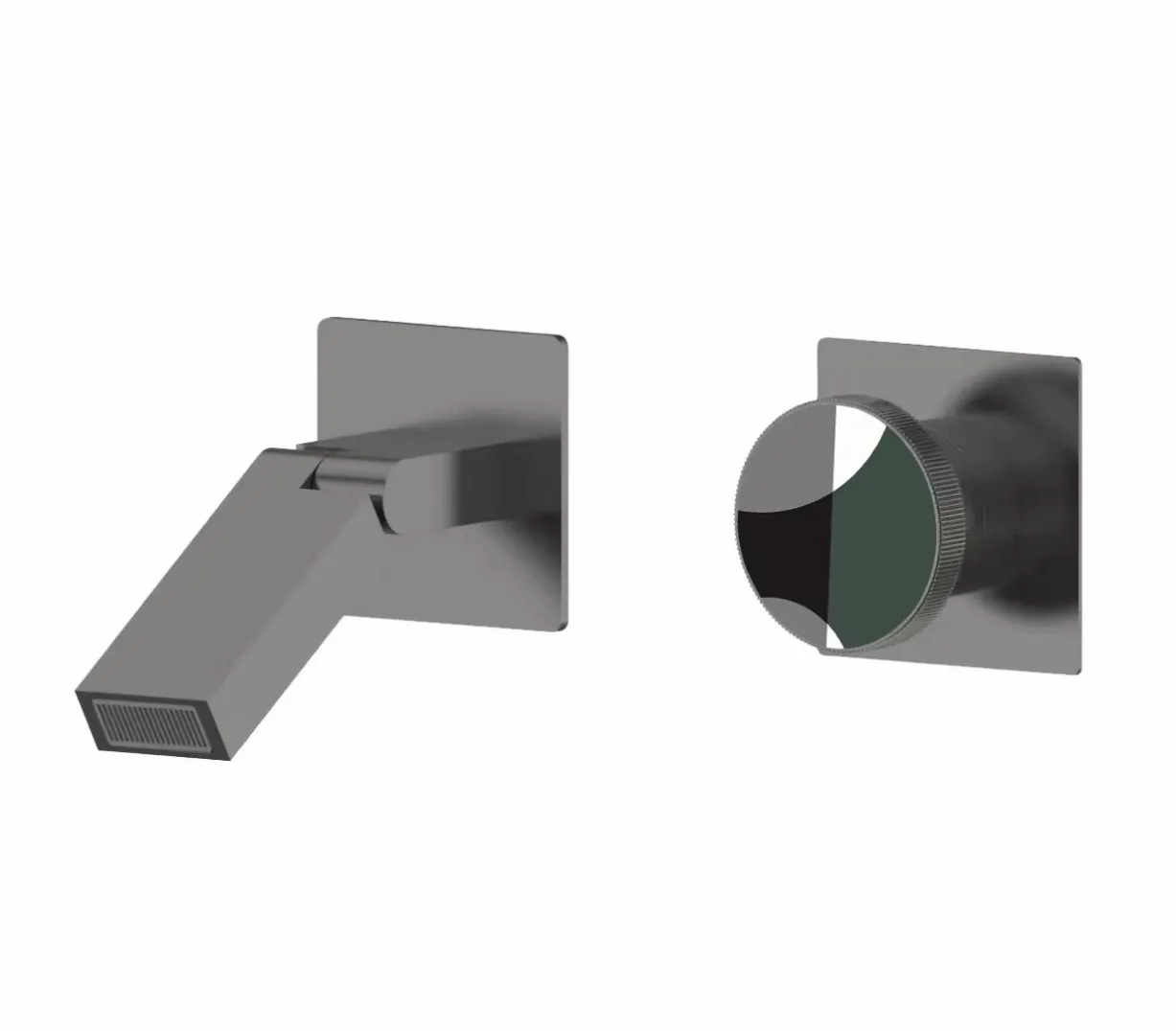 geometric wall spout gunmetal gray
