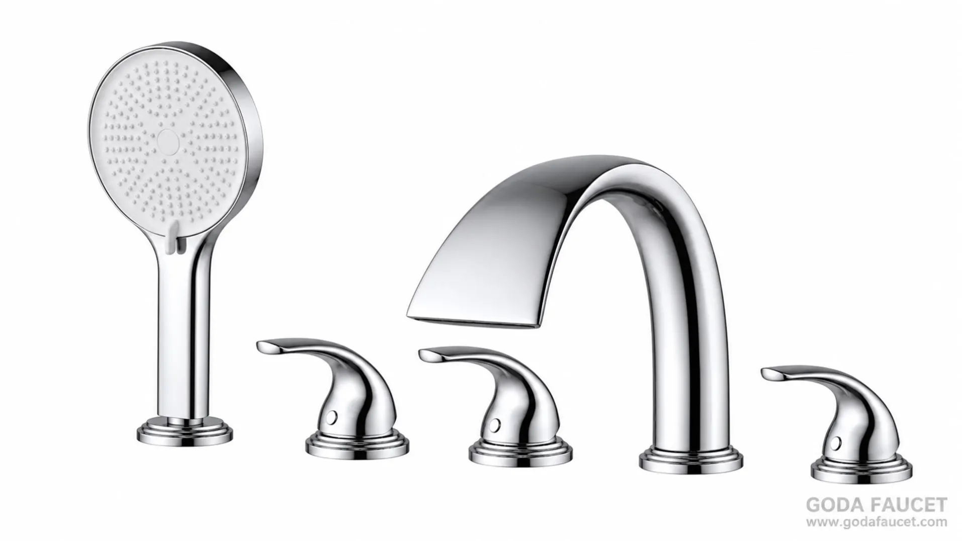 GD-33008 Chrome finish visualization, complete five-piece bath faucet with ABS hand shower