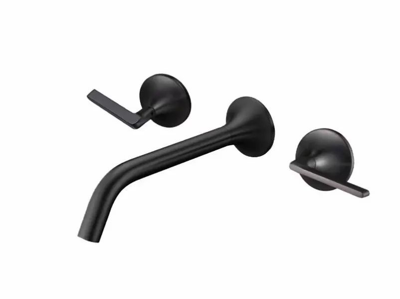 cross handle wall faucet matte black