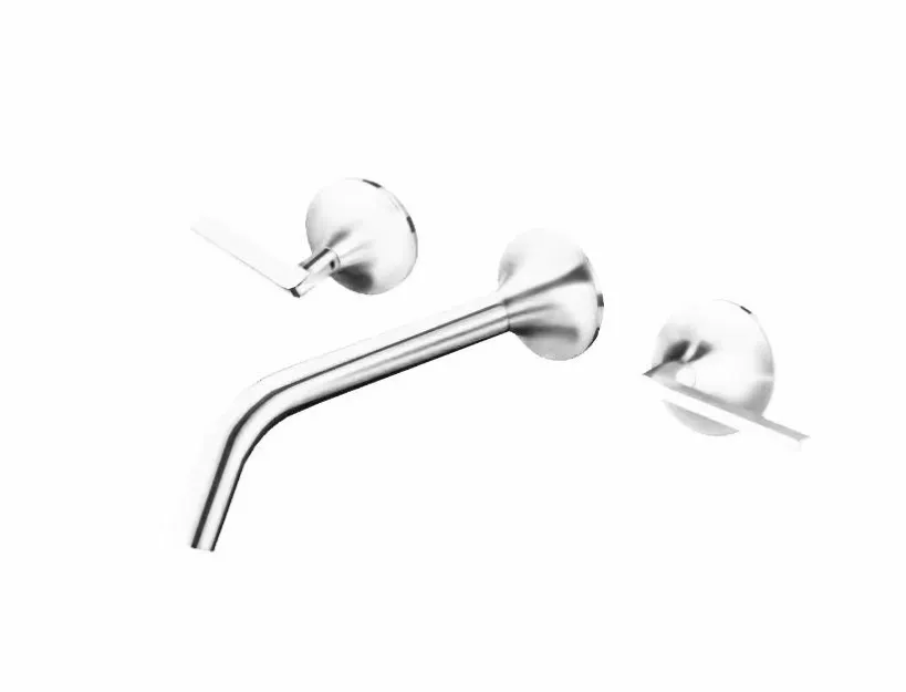 cross handle wall faucet polished chrome
