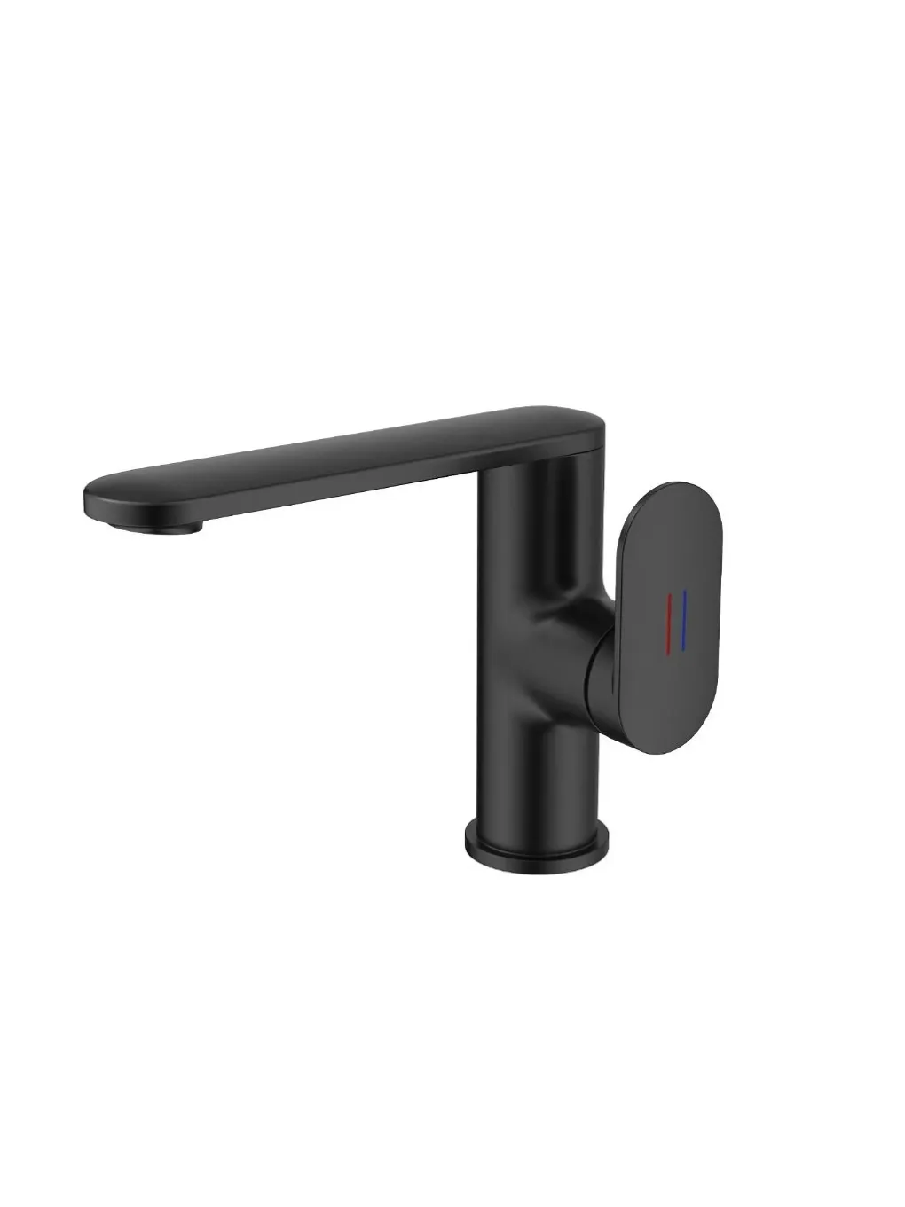 Matte black short-body bathroom tap