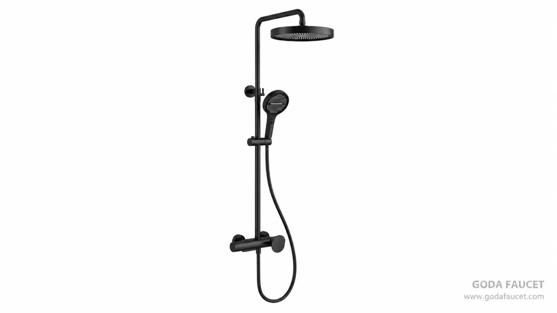 GD-81011 Black exposed brass shower system finish visualization