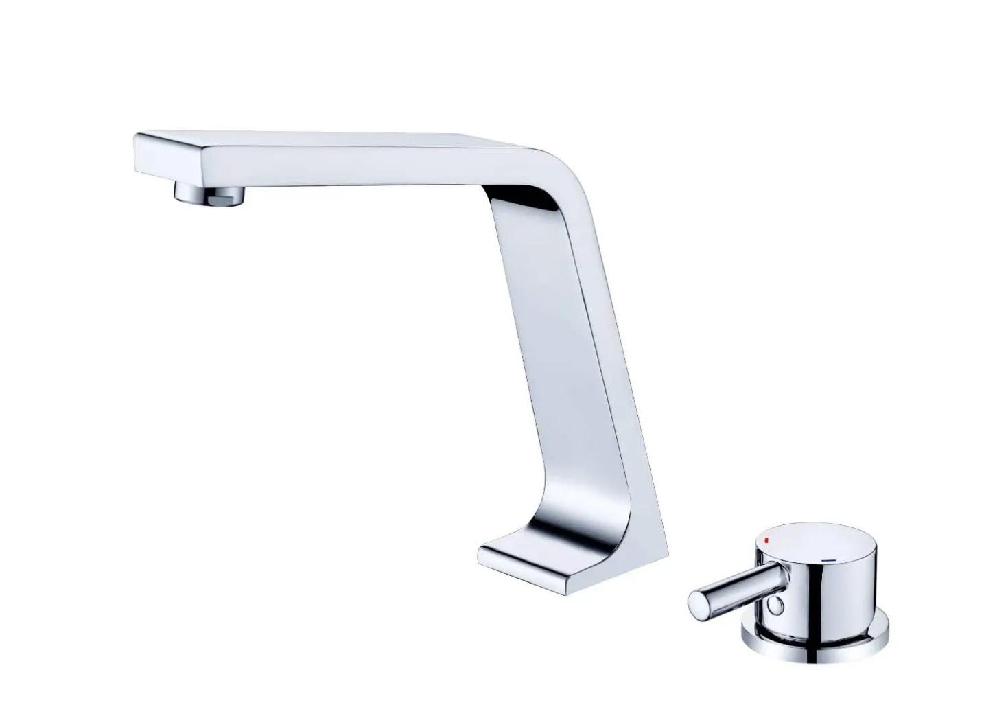 angular basin mixer polished chrome