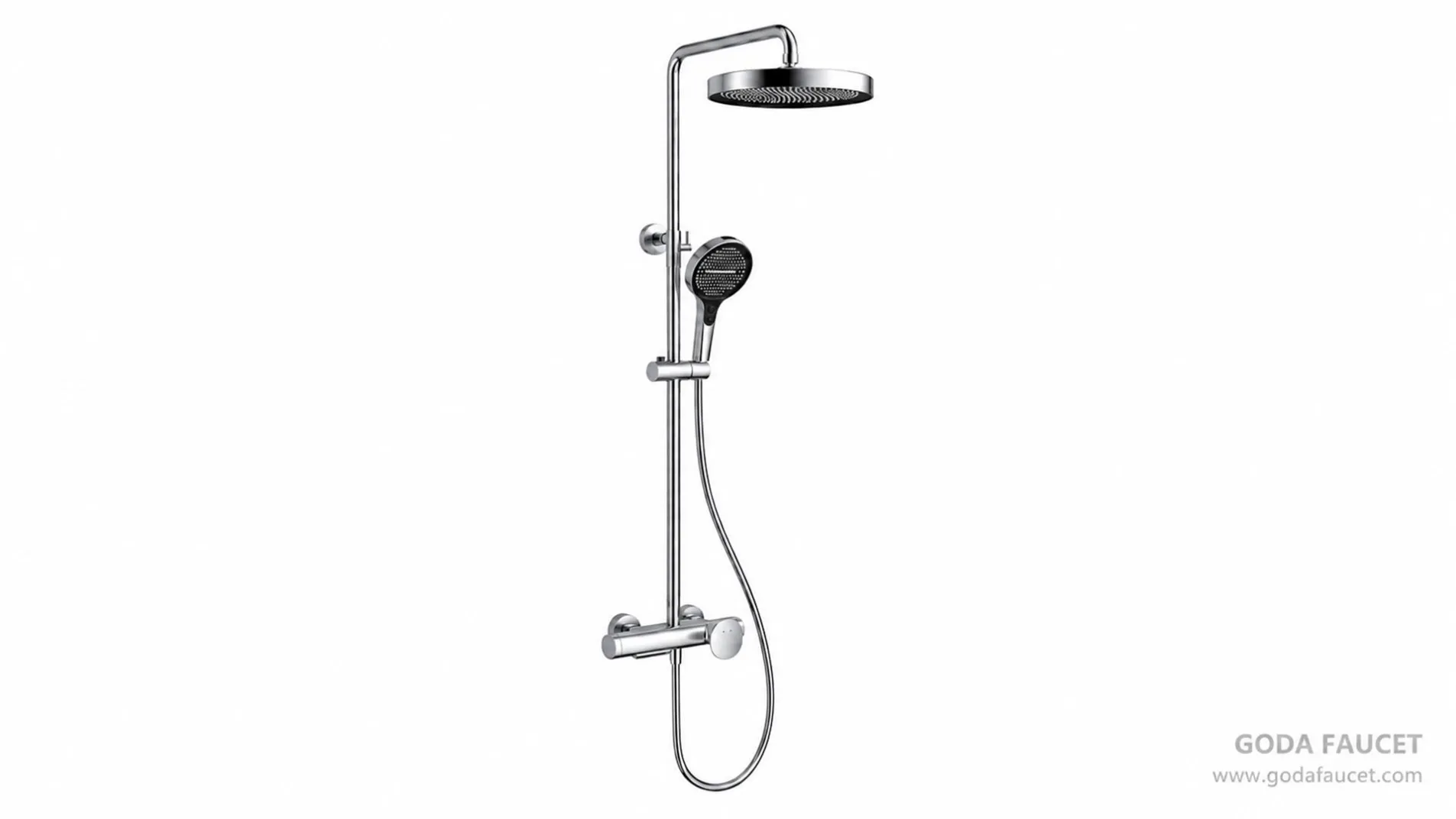 GD-81011 Chrome exposed brass shower system finish visualization