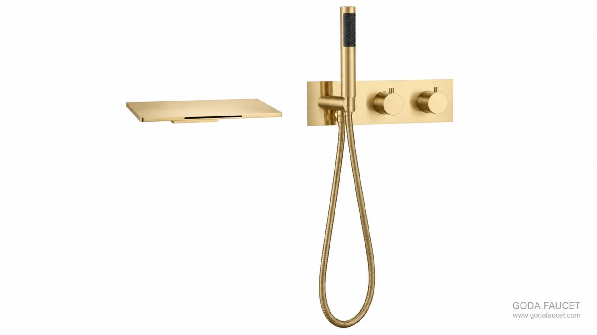 GD-31005 brushed gold concealed bathtub faucet AI finish visualization