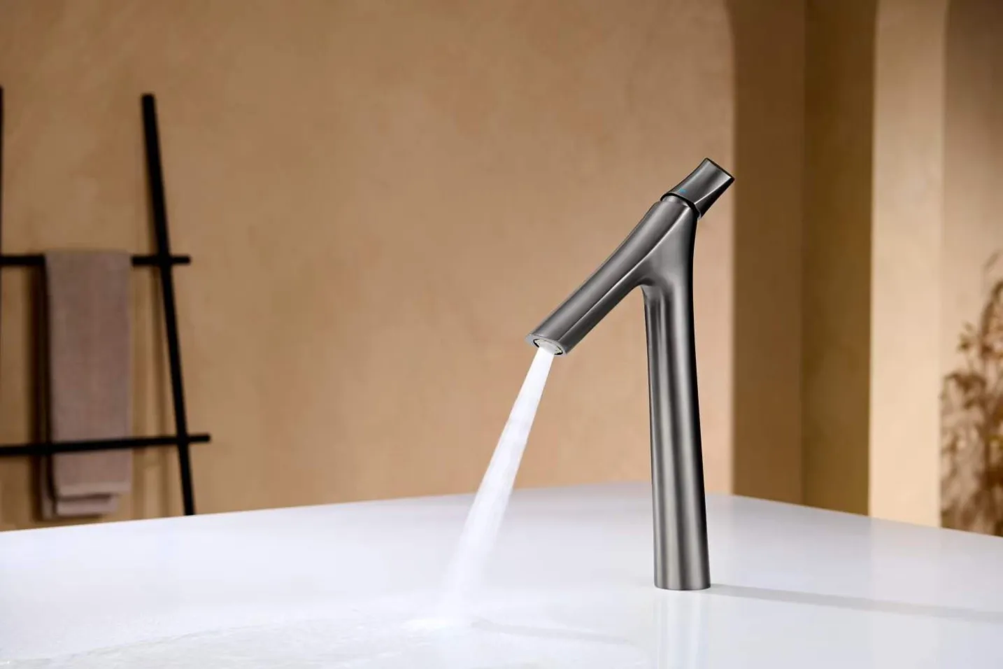 tall basin faucet black running water