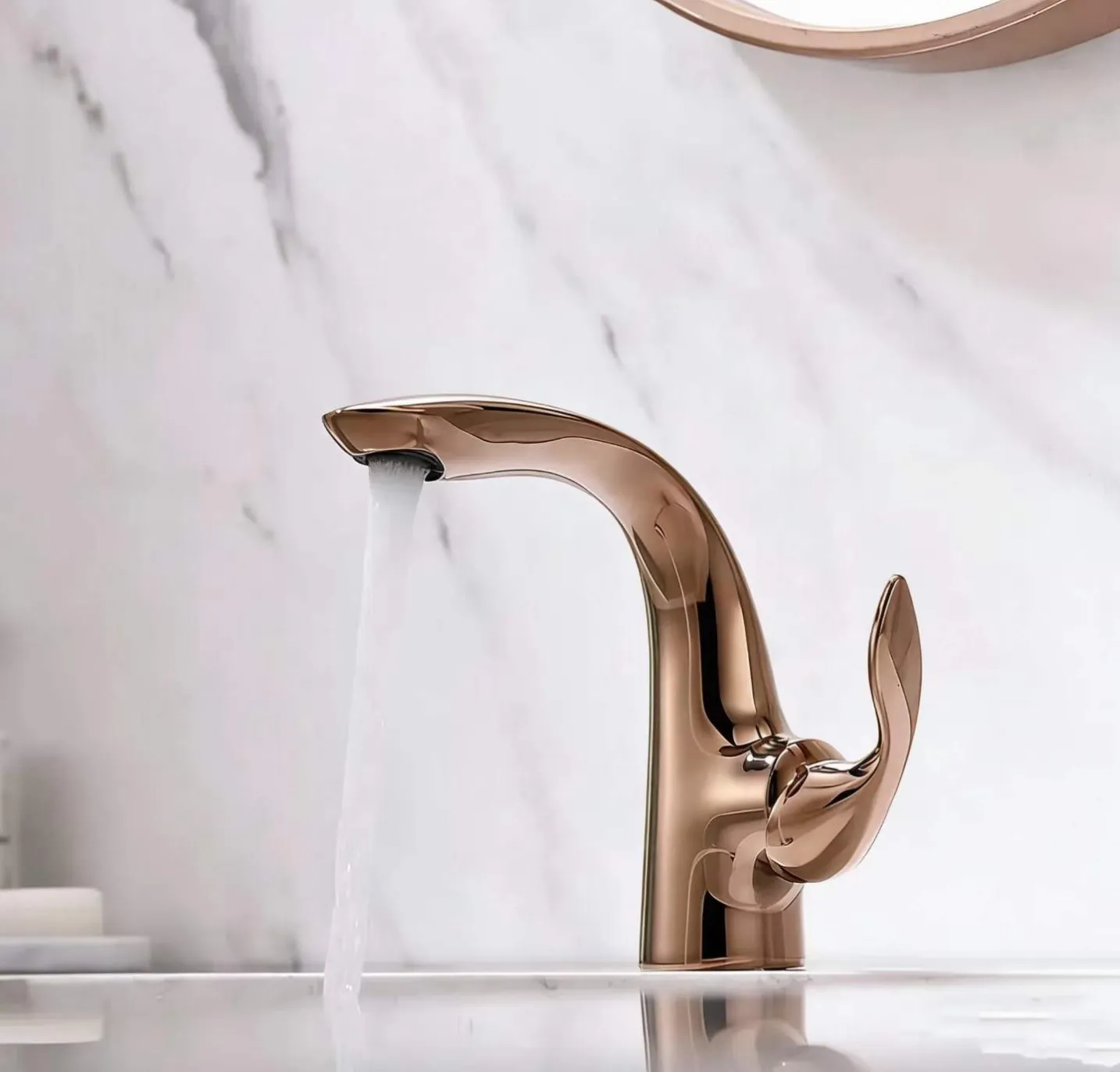 classic basin faucet rose gold