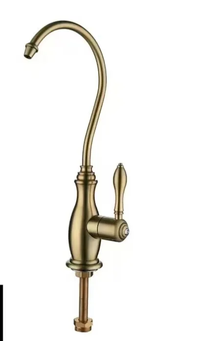 Brushed brass vintage high-arc drinking water faucet