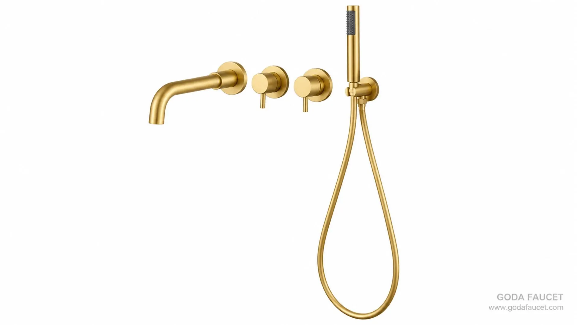 GD-31006 brushed gold concealed bathtub faucet complete set AI finish visualization