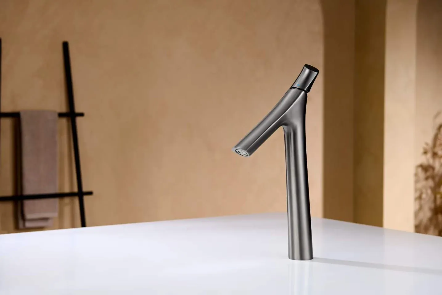 tall basin faucet black side profile