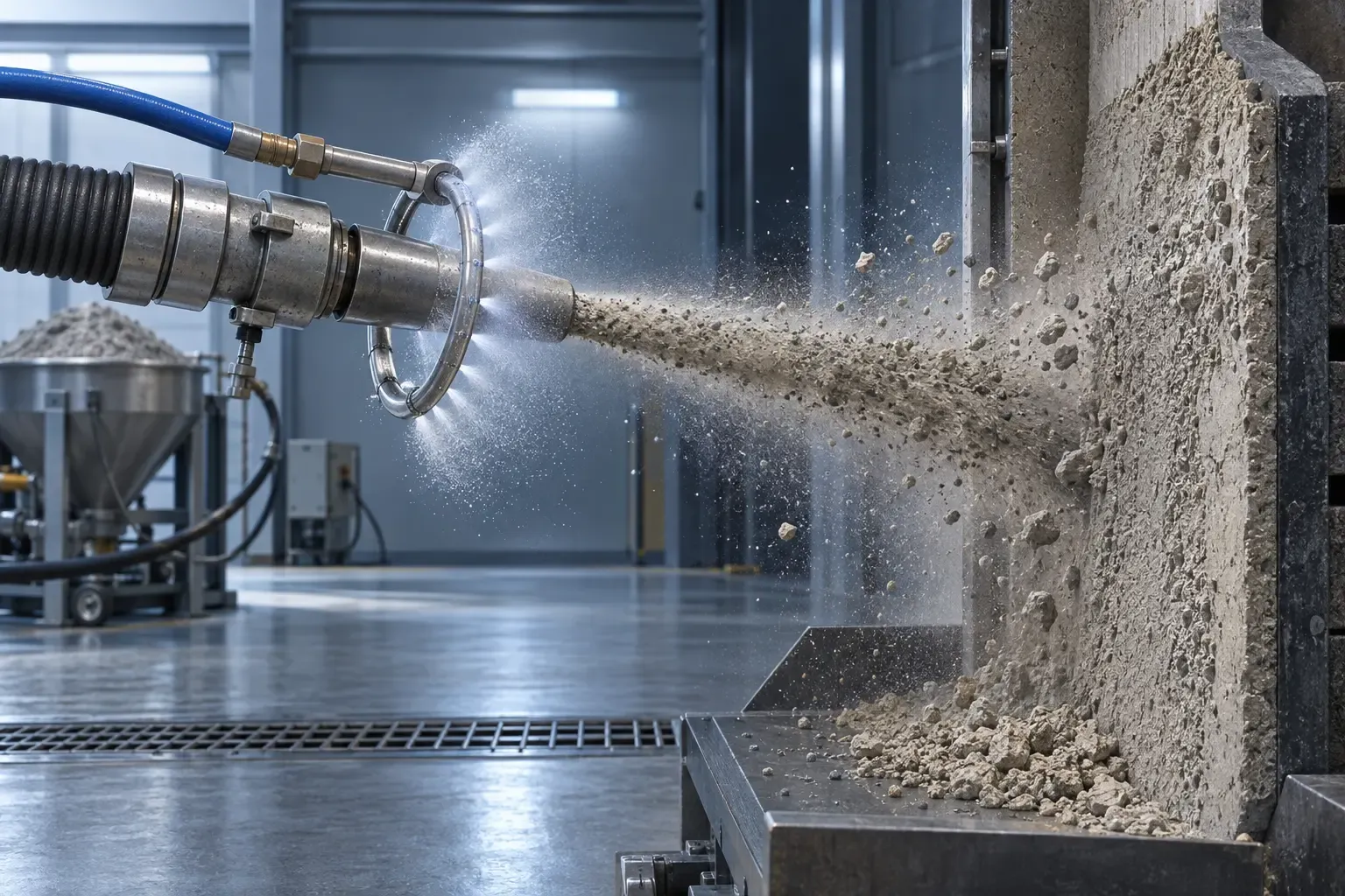 Refractory gunning rebound control variables for a controlled application trial