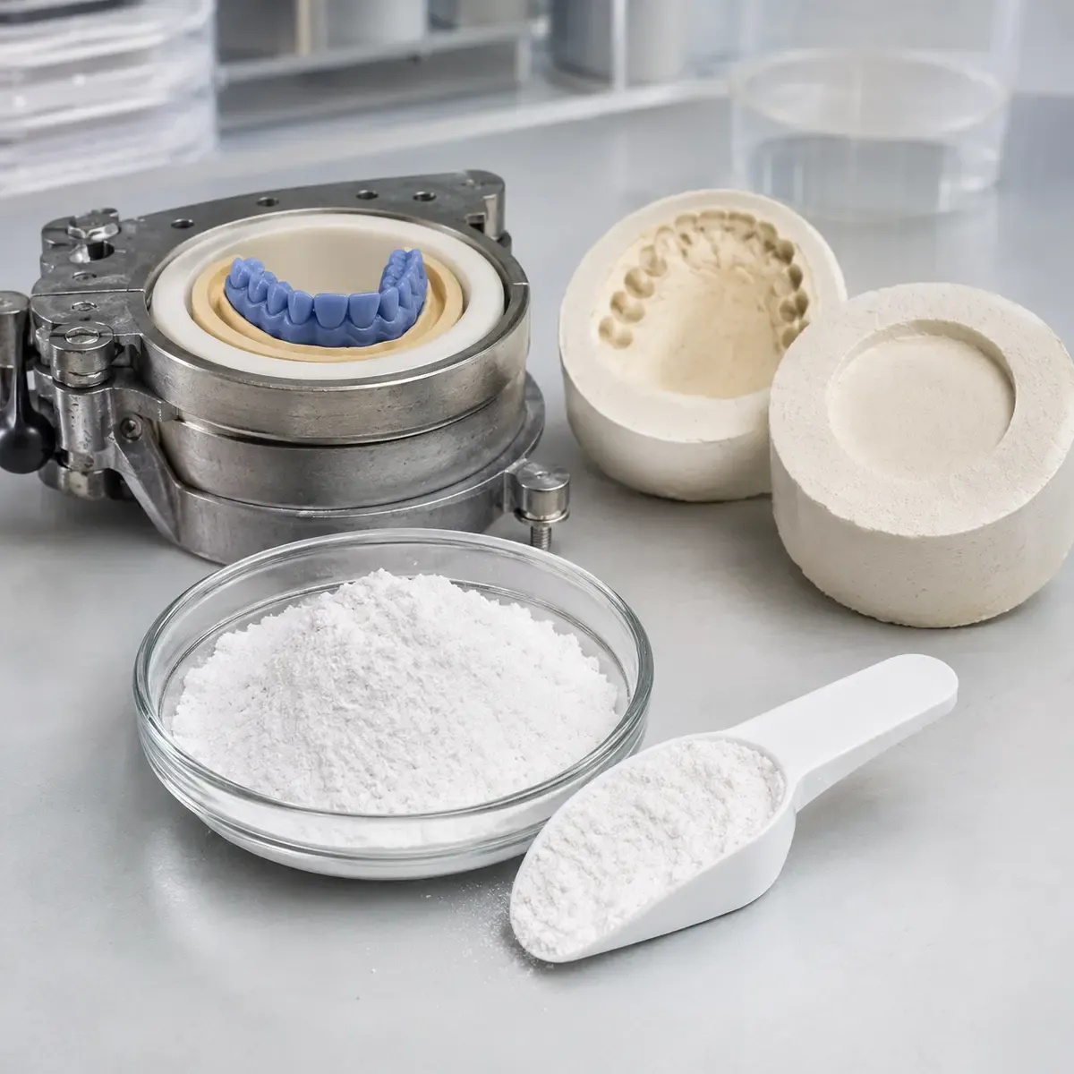 Cristobalite powder for dental investment casting application